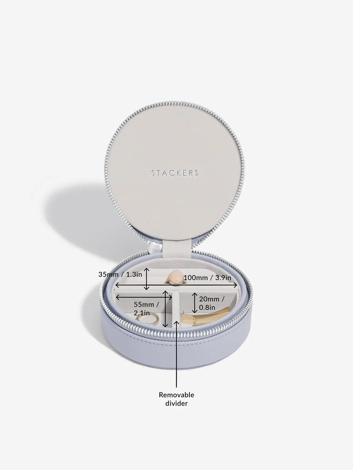 Stackers Ronde Travel Jewellery Box Lavendel