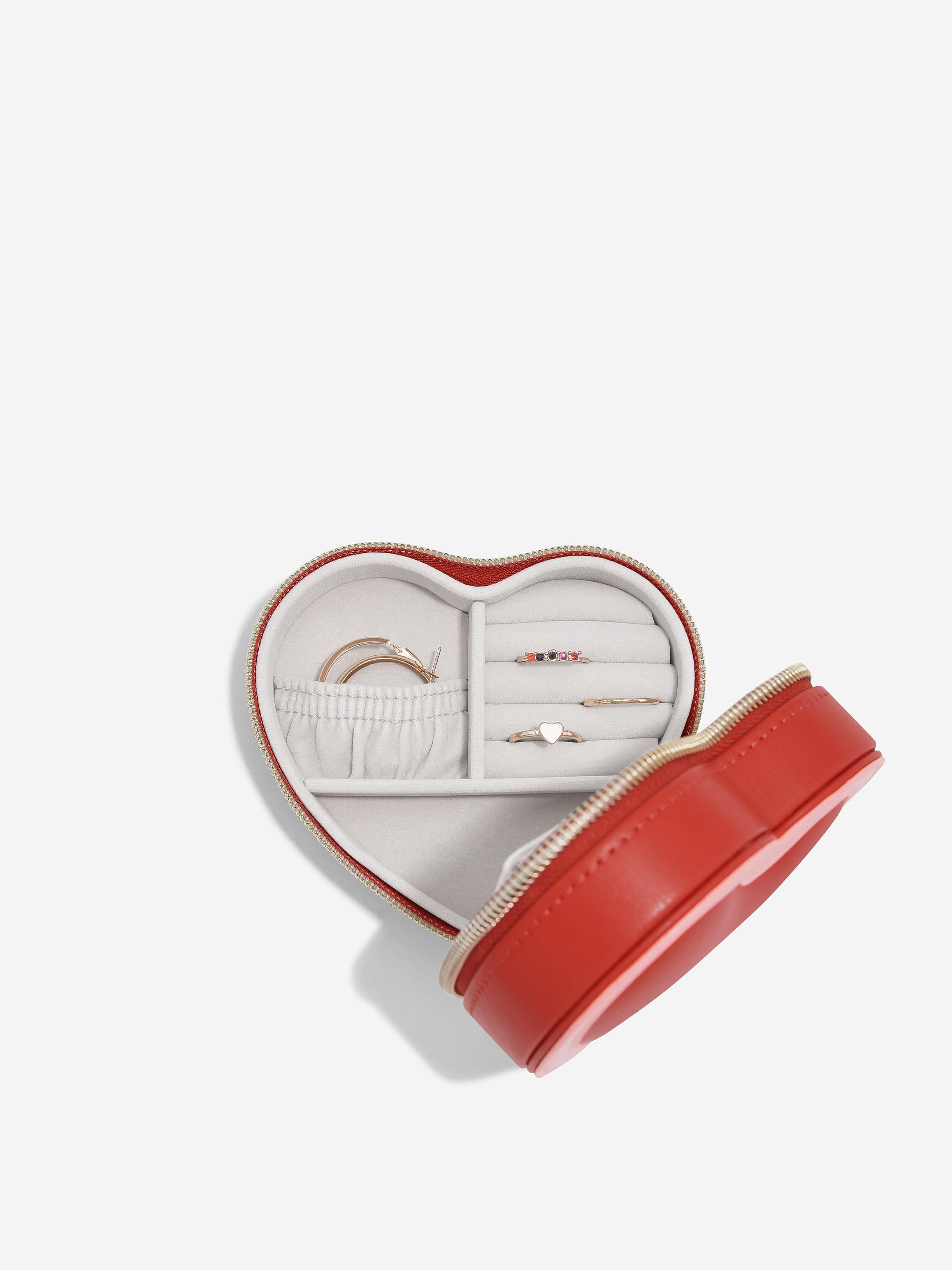 Stackers Heart Travel Jewellery Box Rood