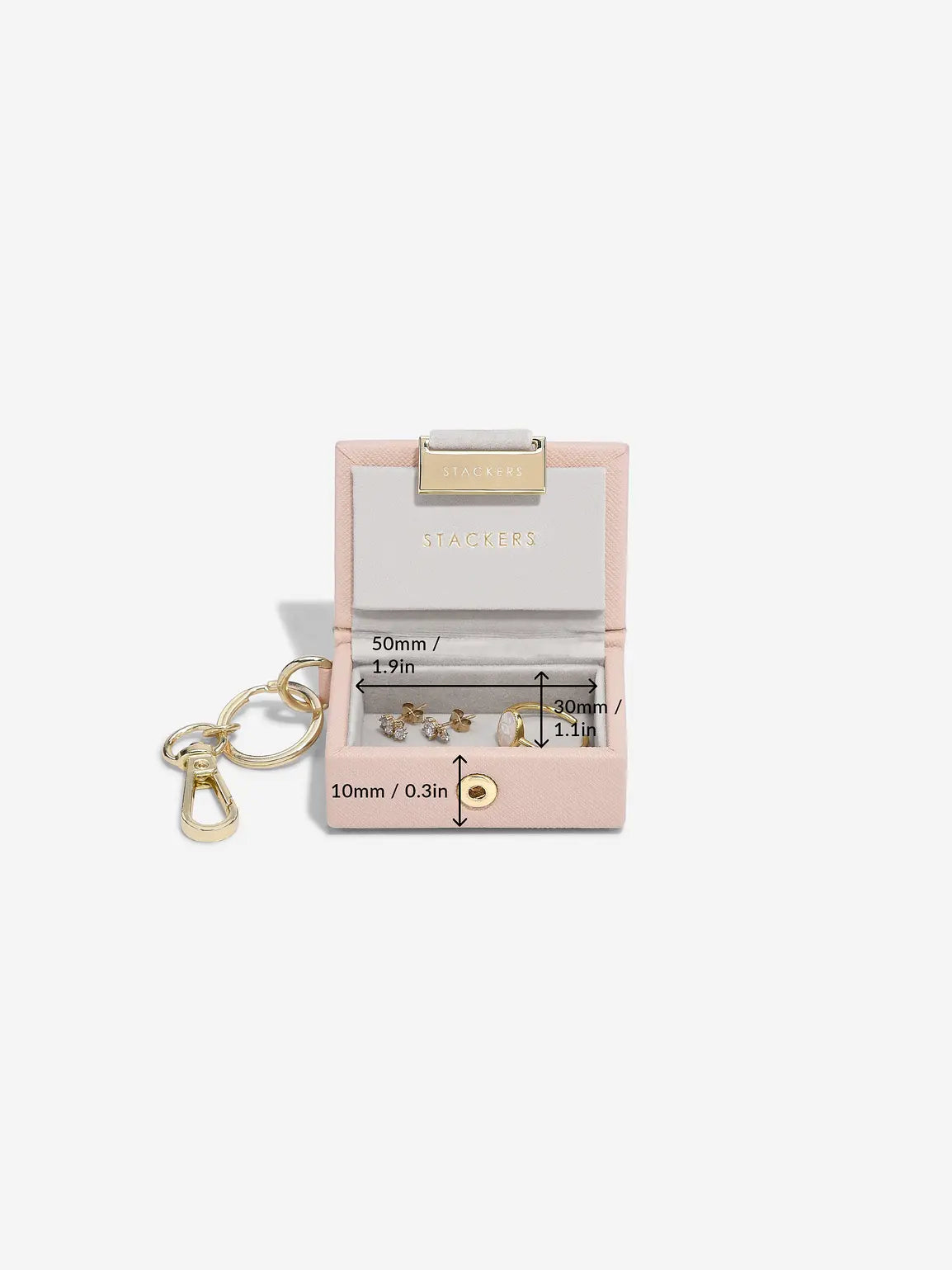 Stackers Juwelendoos Sleutelhanger in Decoratieve Kerstbal Roze - Mystackers