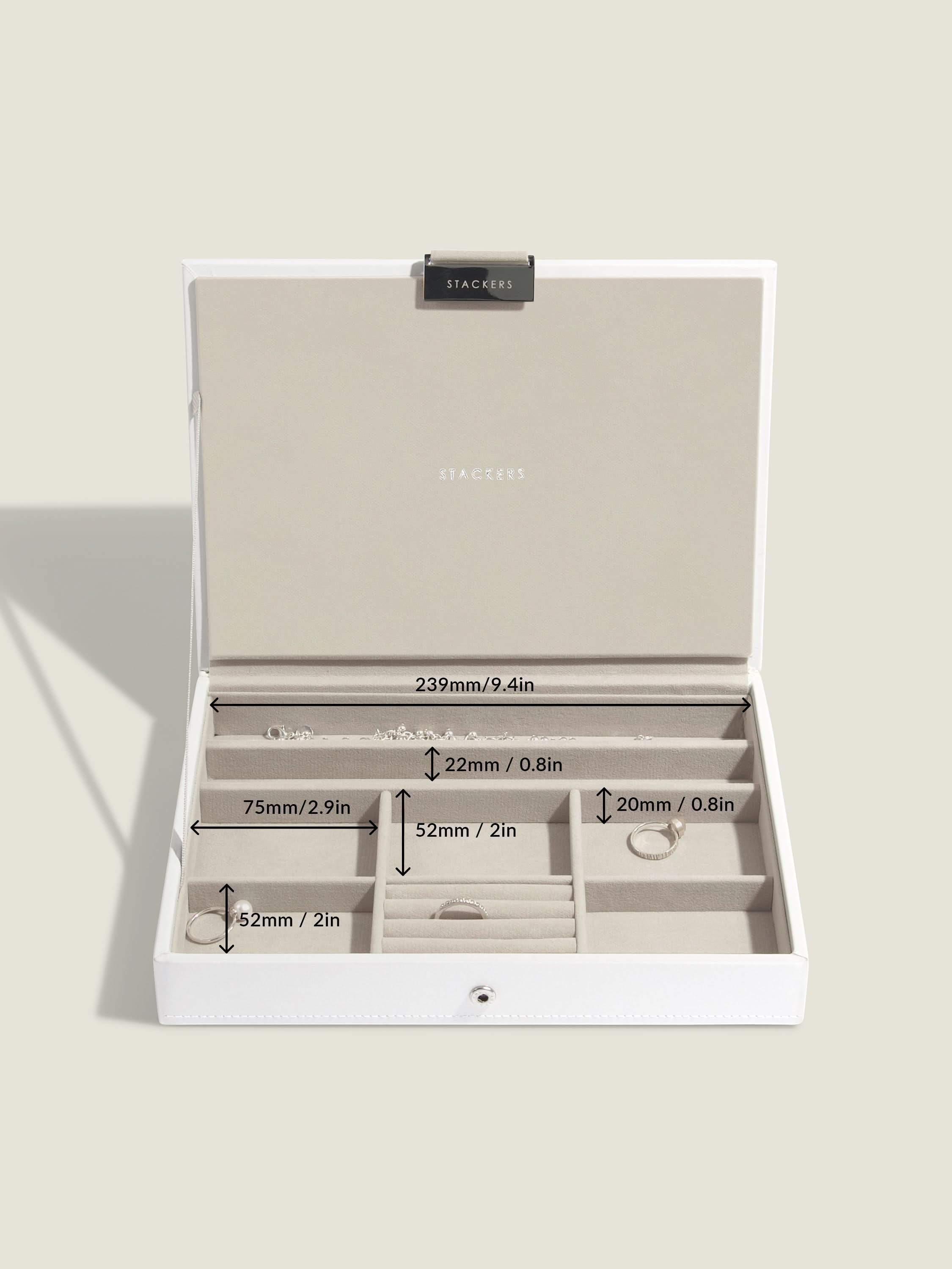 Stackers Klassieke Juwelendoos Set van 4 Wit - Mystackers