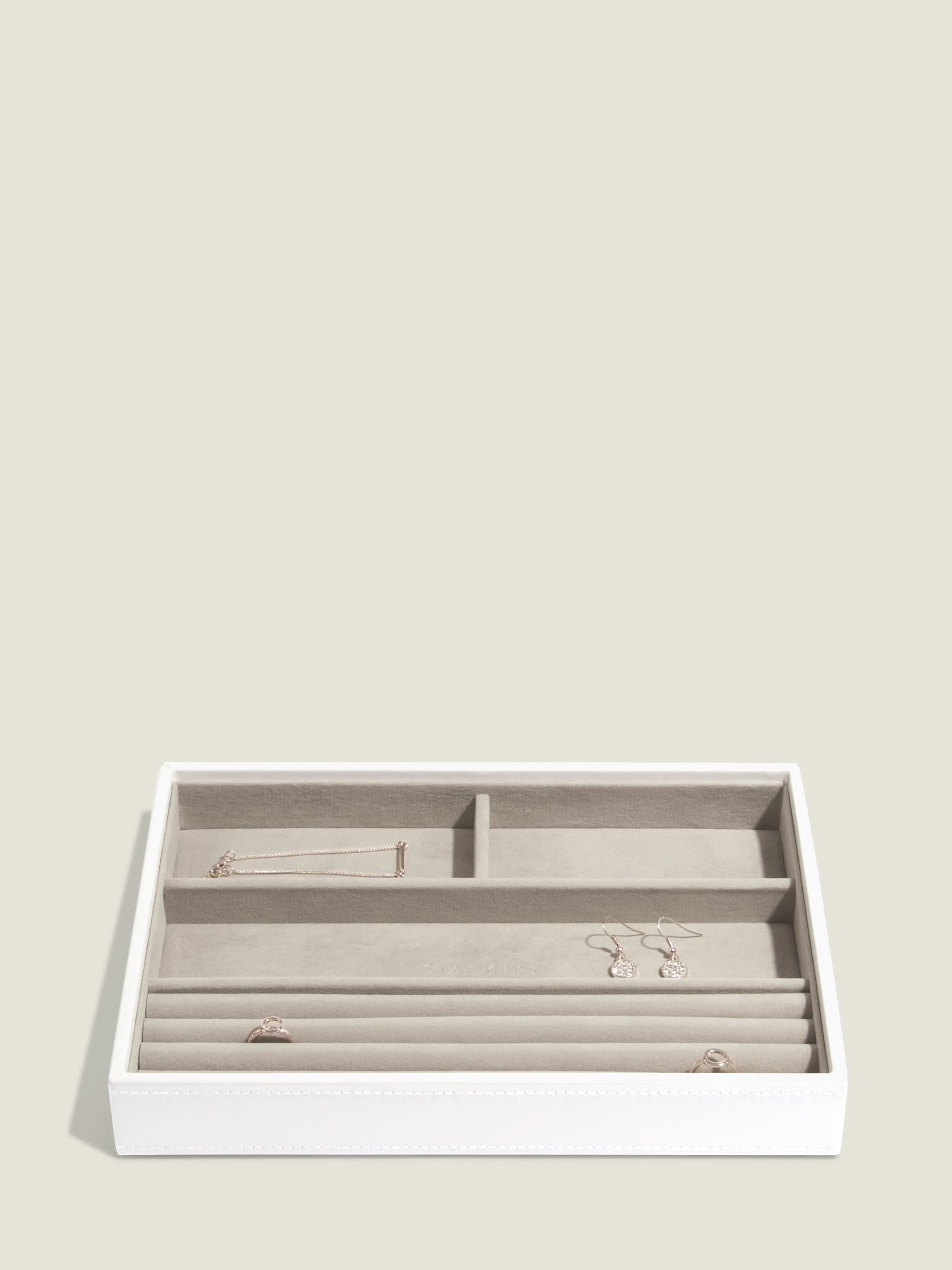 Stackers Ring & Armbandenlaag voor Klassieke Juwelendoos Wit - Mystackers