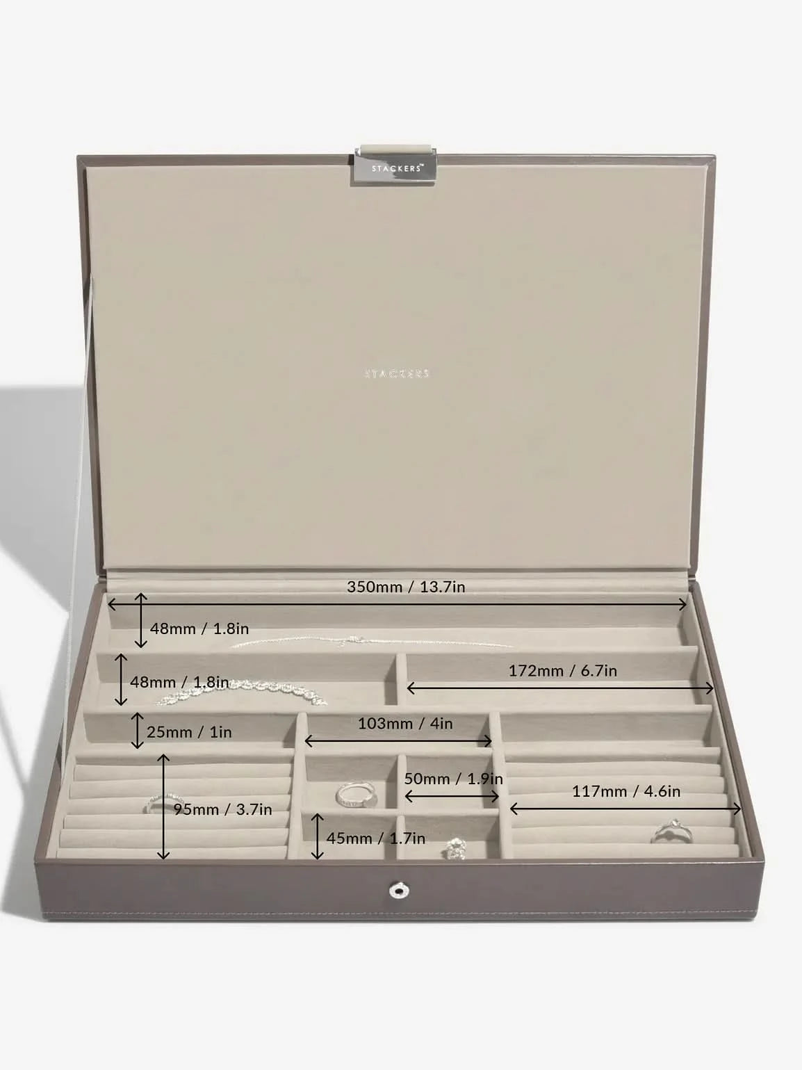 Stackers Deksel voor XL Juwelendoos Zachtbruin - Mystackers