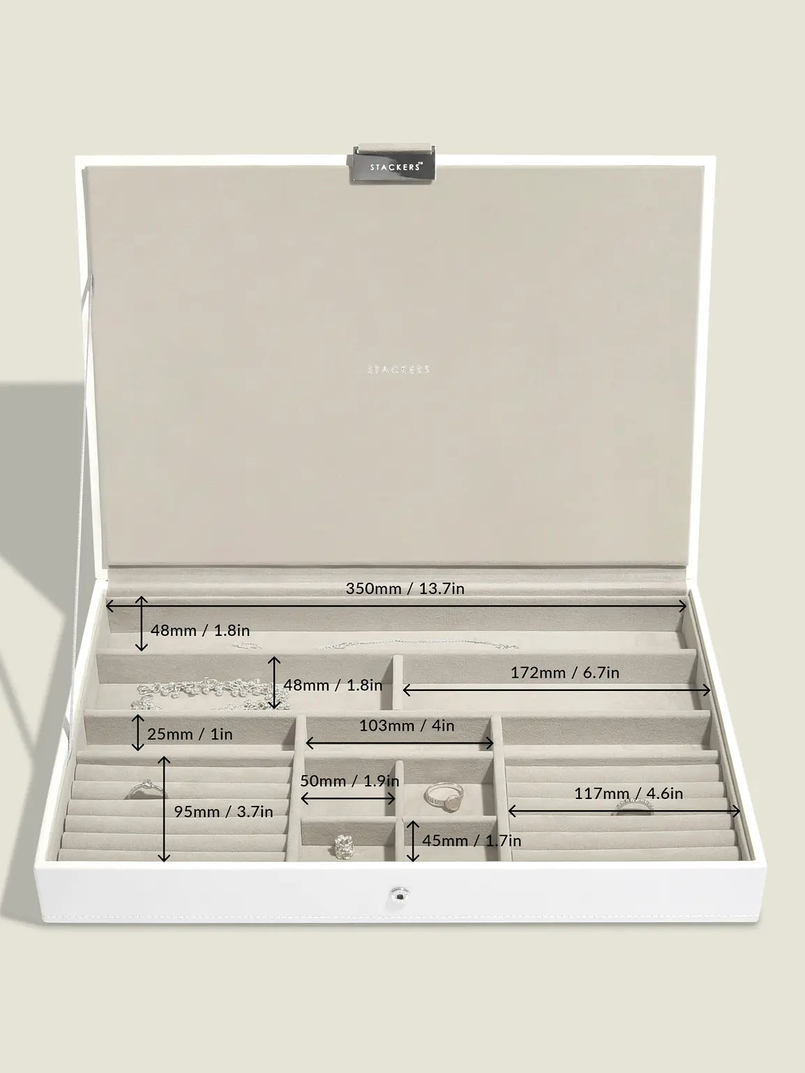 Stackers Lid for XL Jewelry Box White