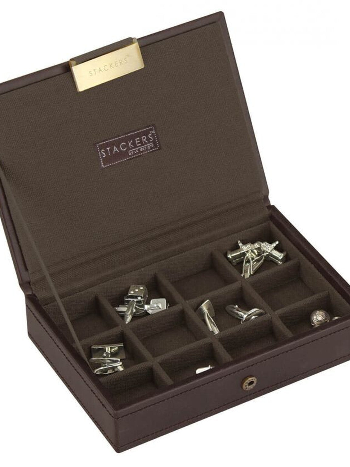 Stackers Mini Manchetknopen Deksel Bruin & Kaki