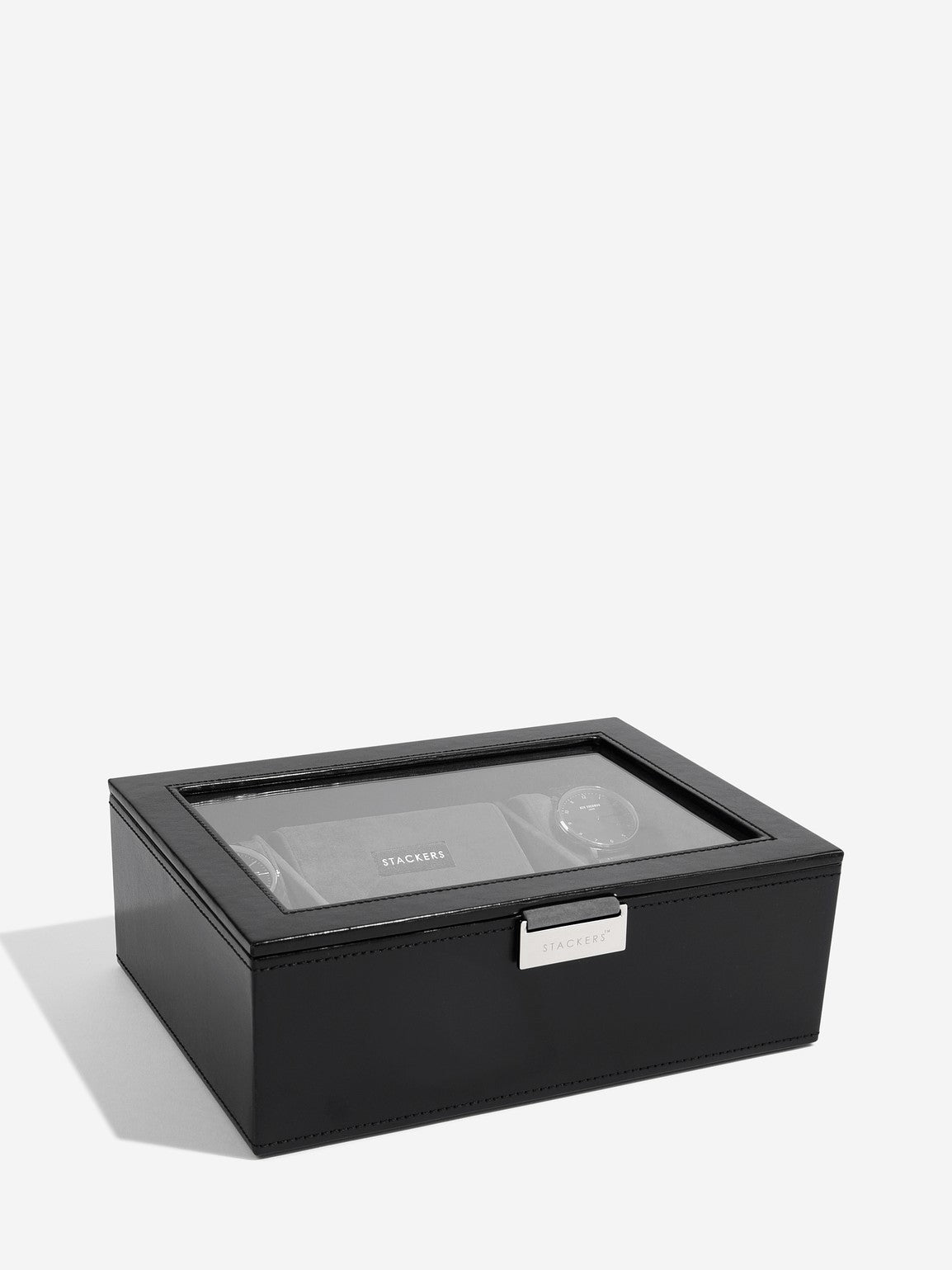 Stackers Achtdelige Horlogebox Top Zwart Fluweel