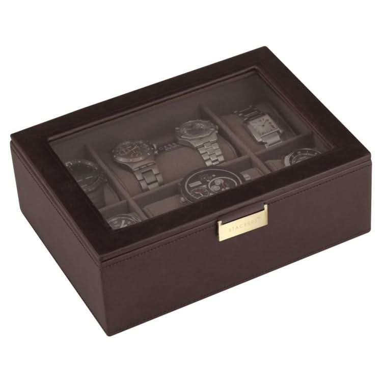 Stackers Achtdelige Horlogedoosdeksel Bruin & Kaki - Mystackers