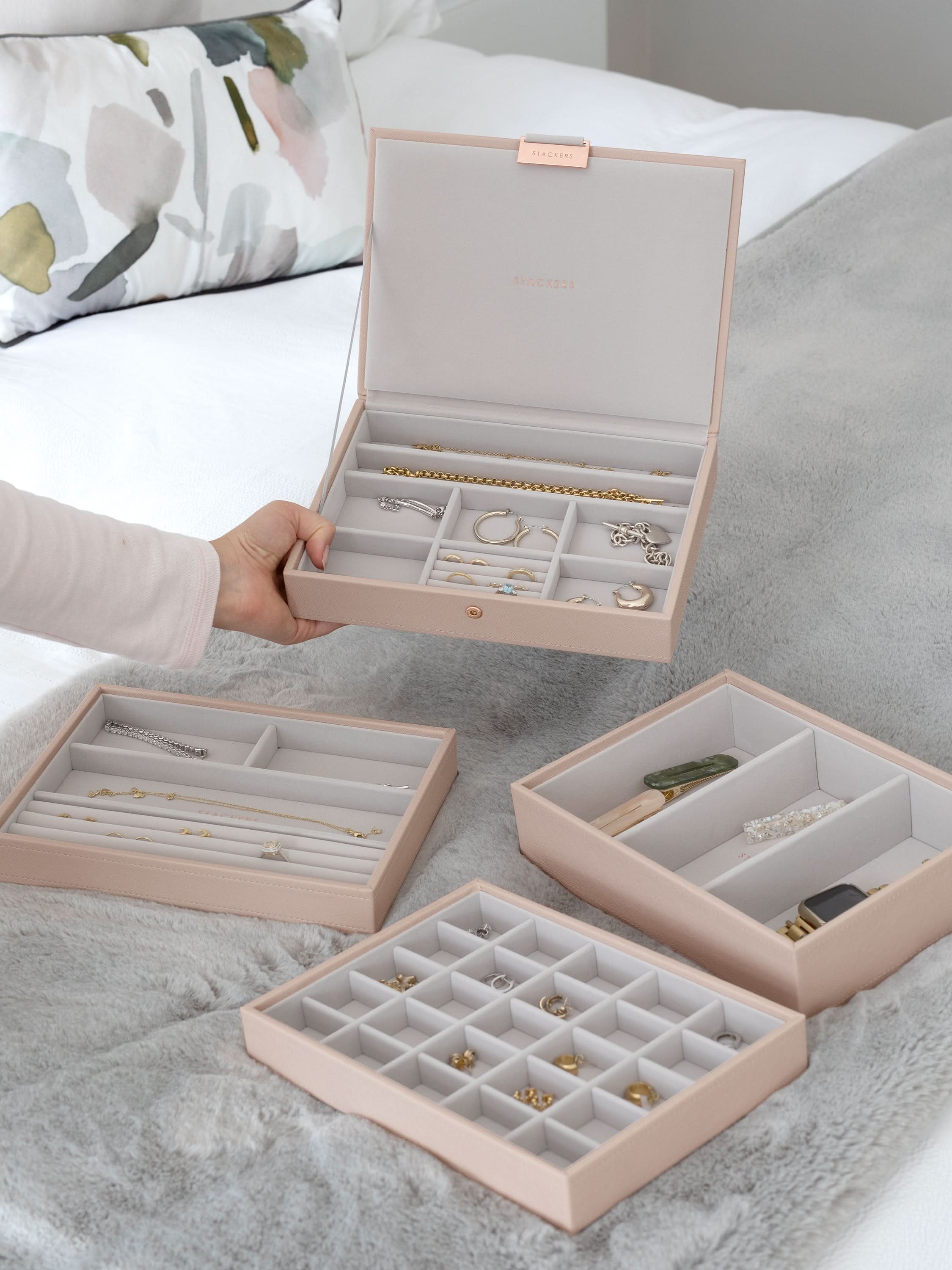 Stackers Klassieke Juwelendoos Set van 4 Roze - Mystackers