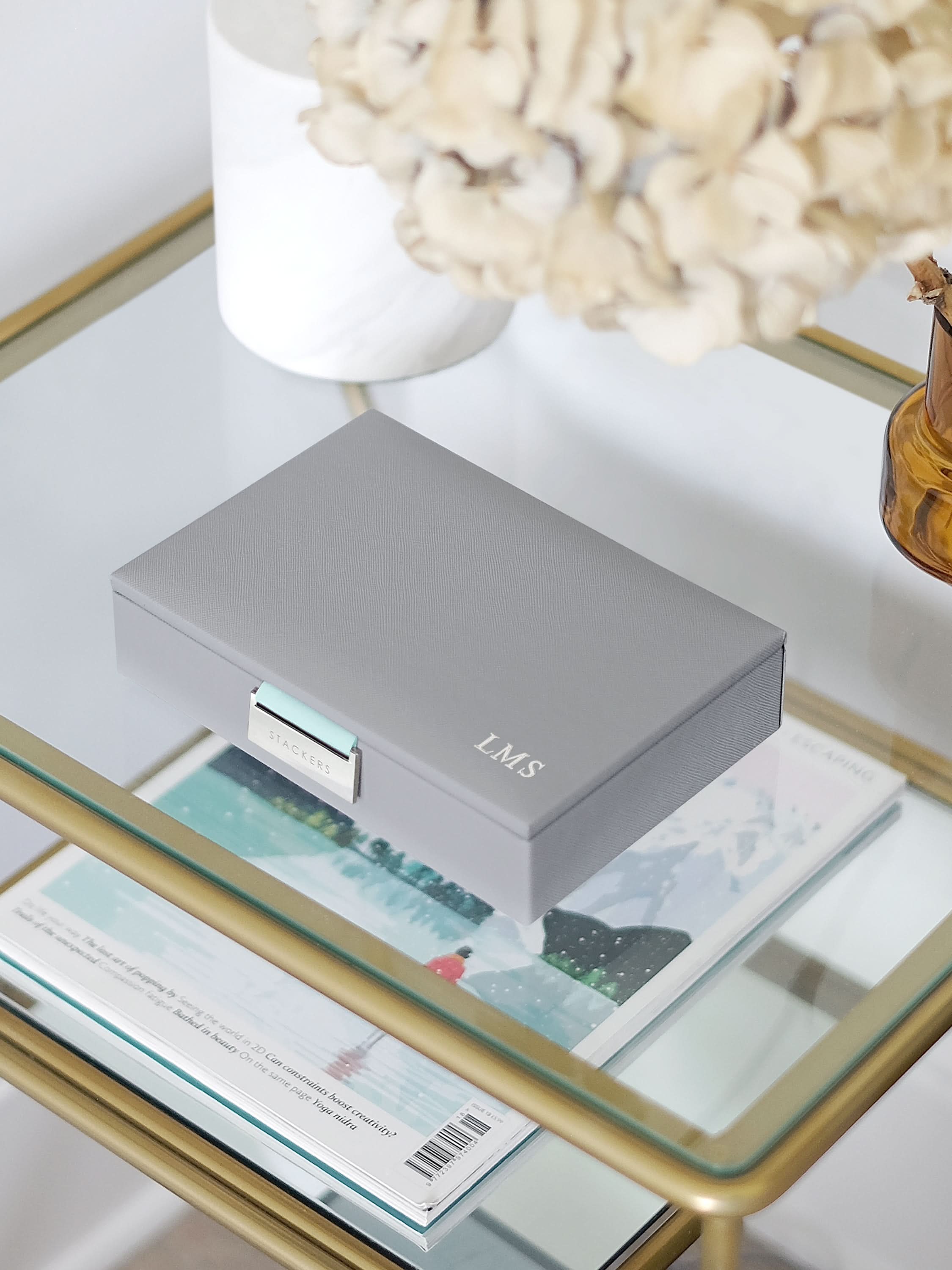 Stackers Deksel voor Mini Juwelendoos Grijs & Munt - Mystackers