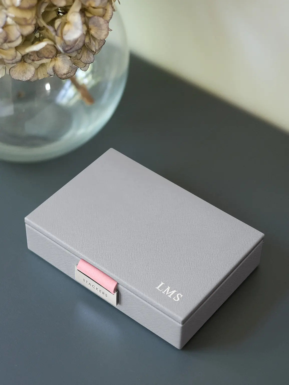 Stackers Lid for Mini Jewelry Box Gray & Pink