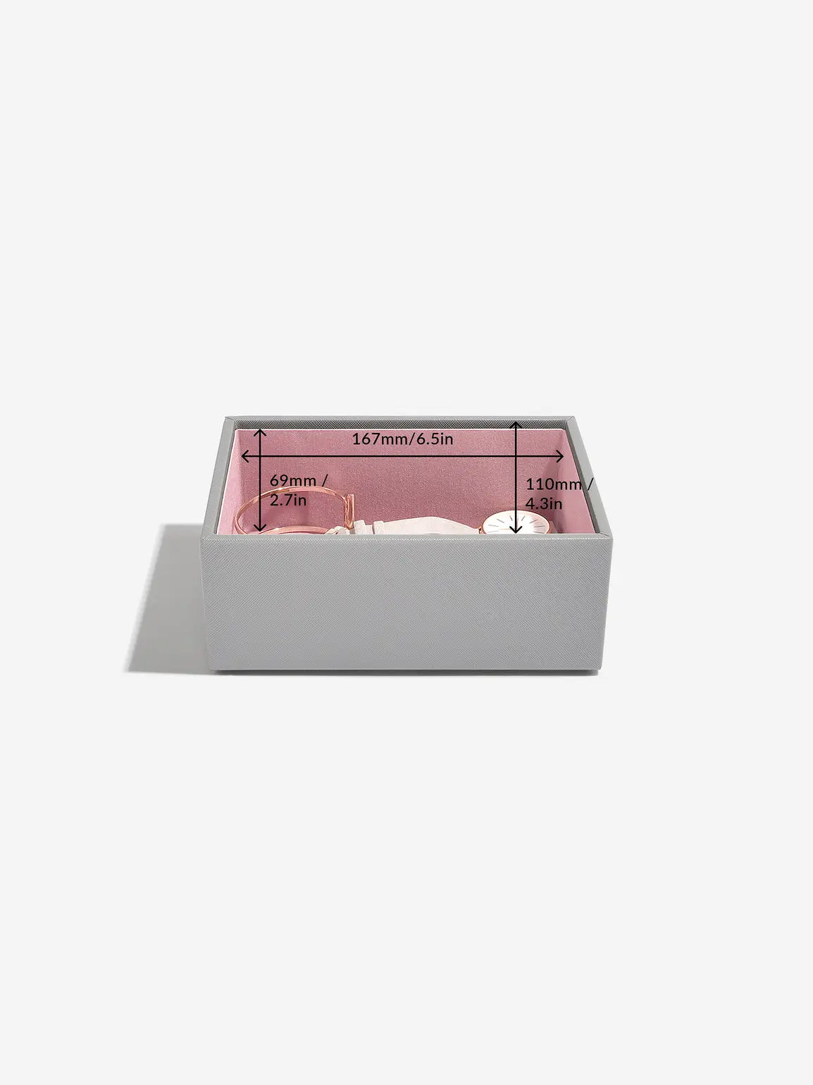 Stackers Mini Horloge & Accessoirelaag Grijs & Roze