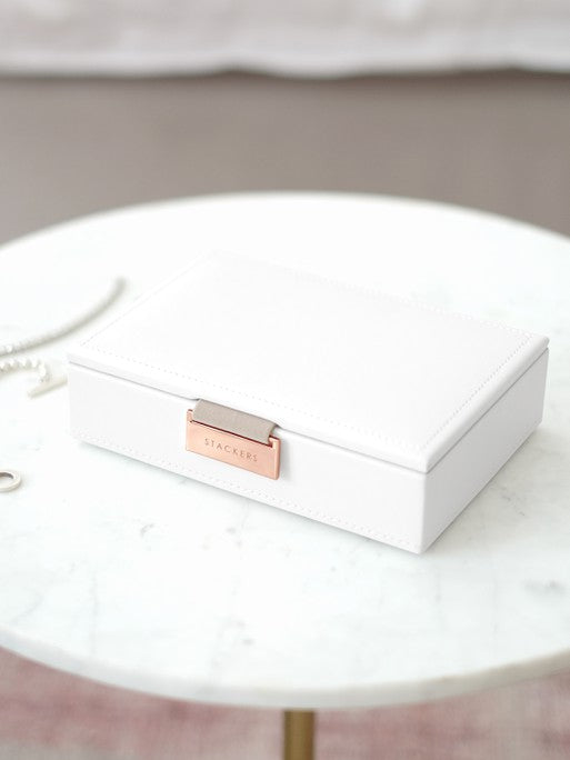Stackers Deksel voor Mini Juwelendoos Wit & Roze