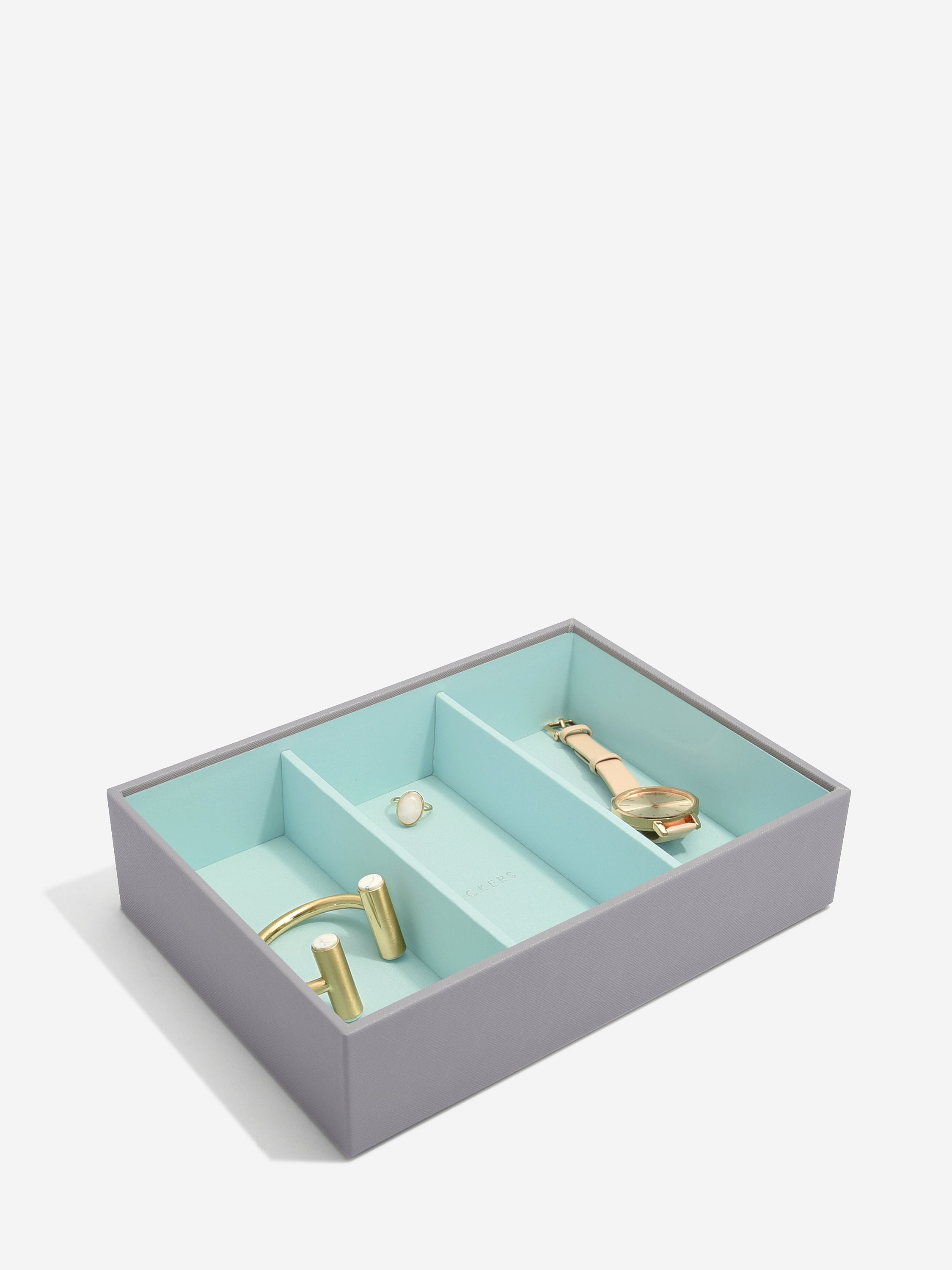 Stackers Compartiment pour montres & accessoires pour boîte à bijoux classique Gris et menthe