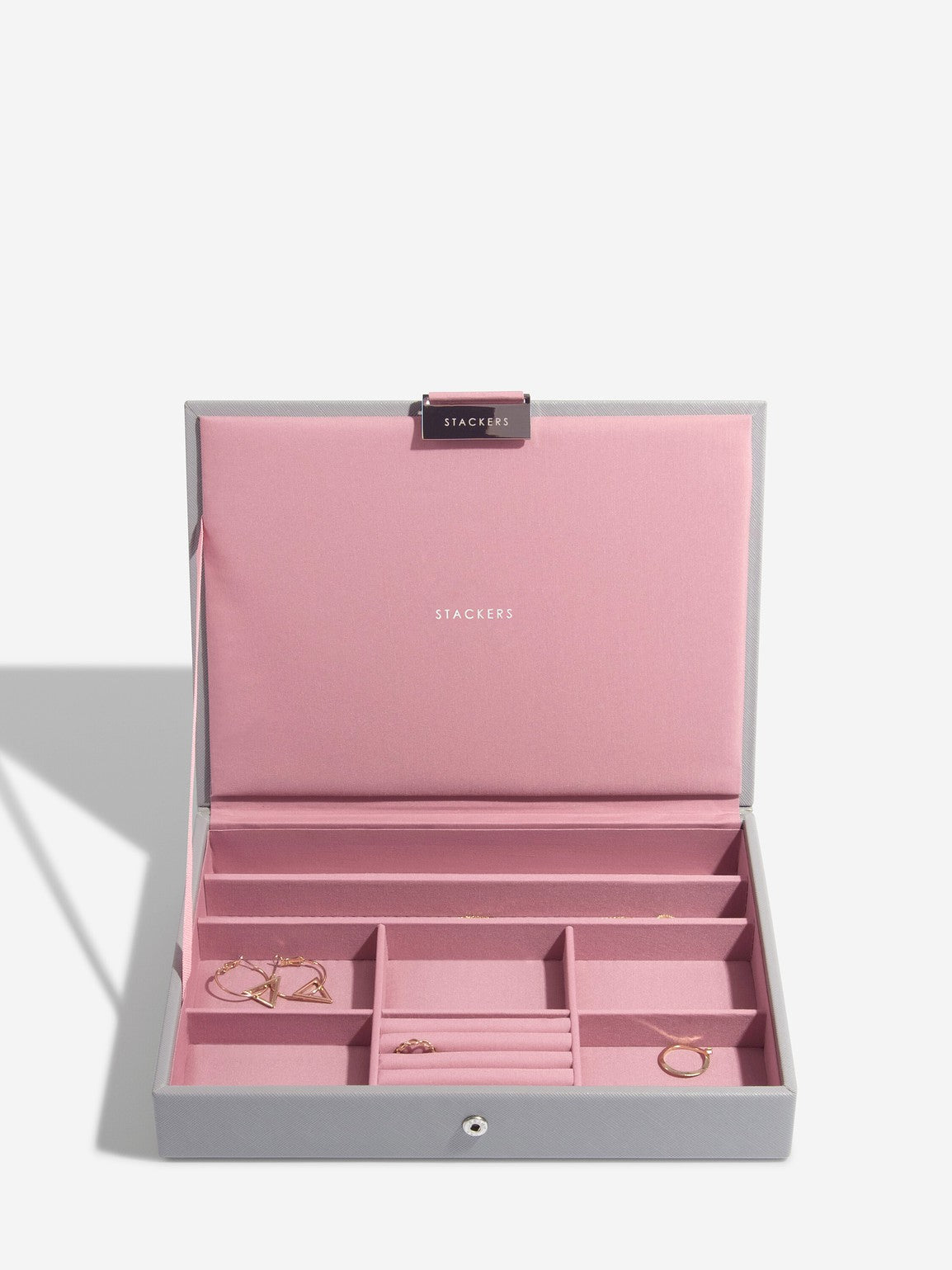Stackers Deksel voor Klassieke Juwelendoos Grijs & Roze