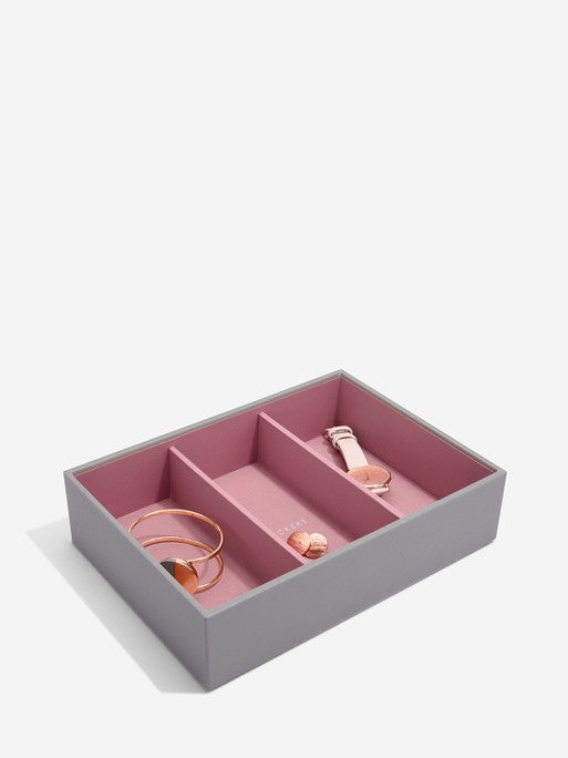 Stackers Horloge & Accessoirelaag voor Klassieke Juwelendoos Grijs & Roze