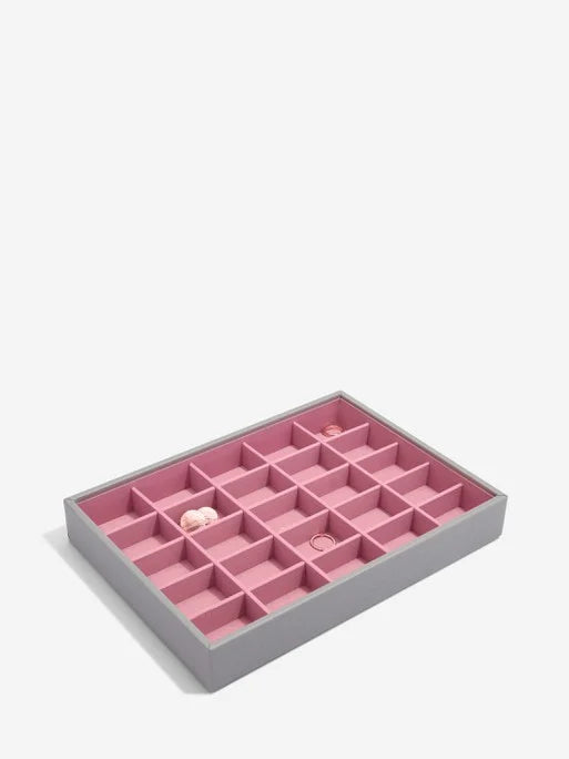 Stackers kleine Sieradenlaag voor Klassieke Juwelendoos Grijs & Roze