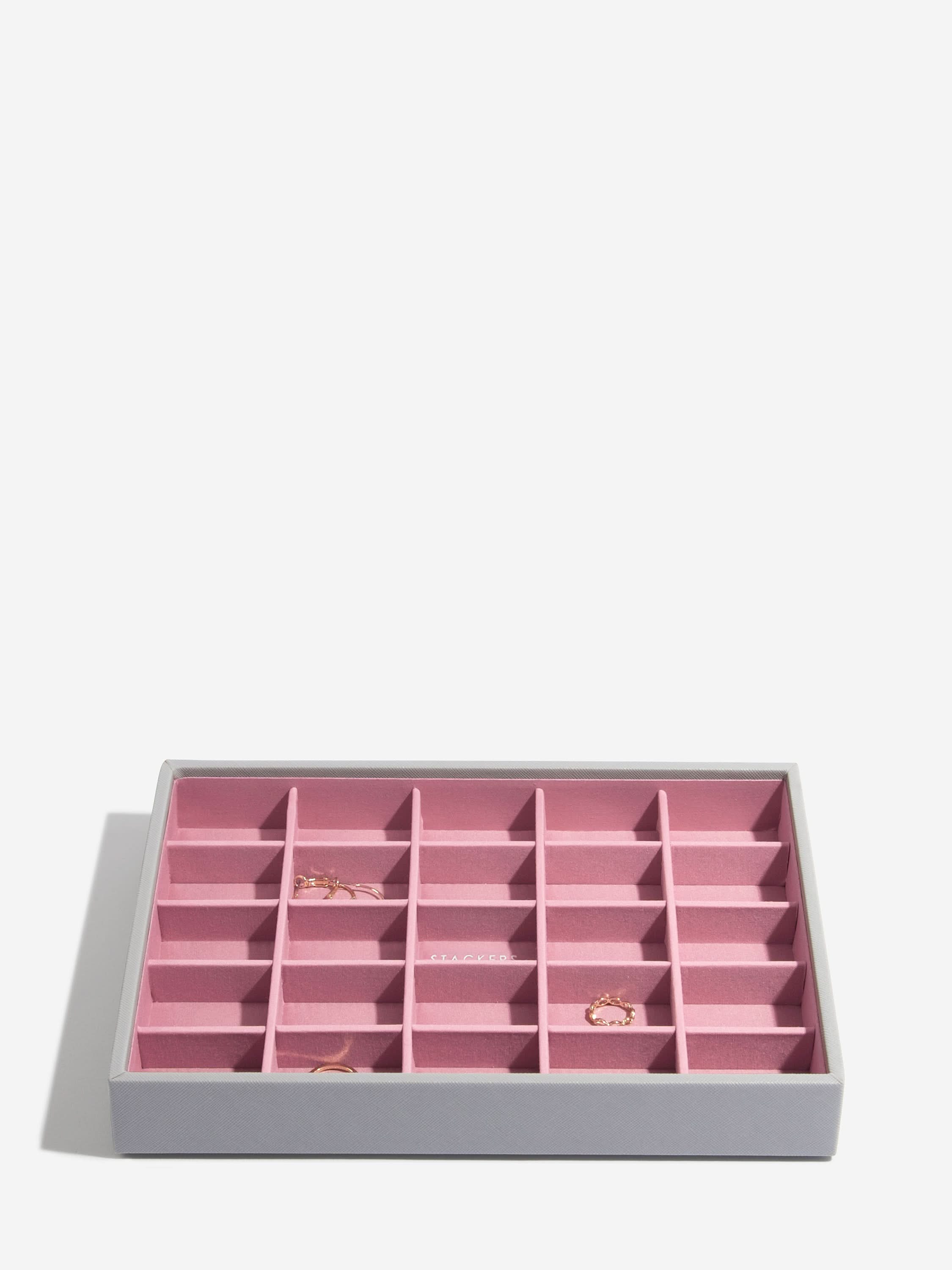 Stackers Klassieke Juwelendoos Set van 3 Grijs & Roze - Mystackers