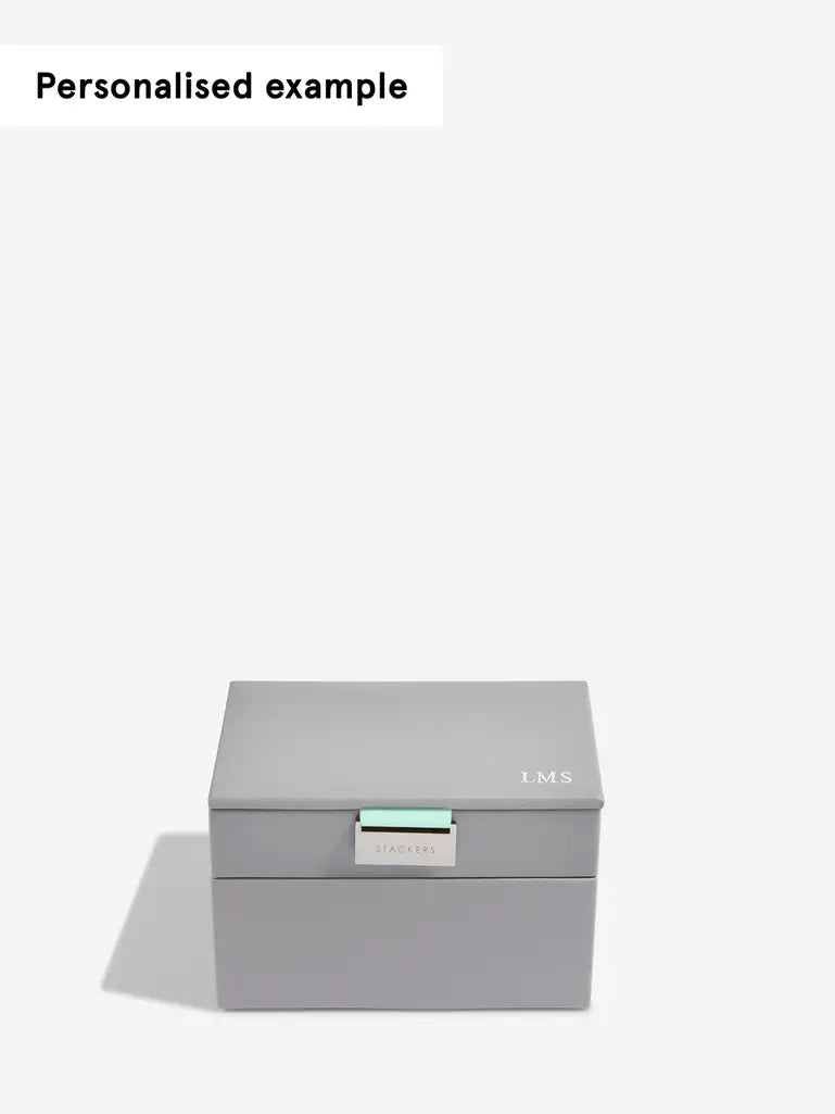 Stackers Mini Juwelendoos Set van 2 Grijs & Munt
