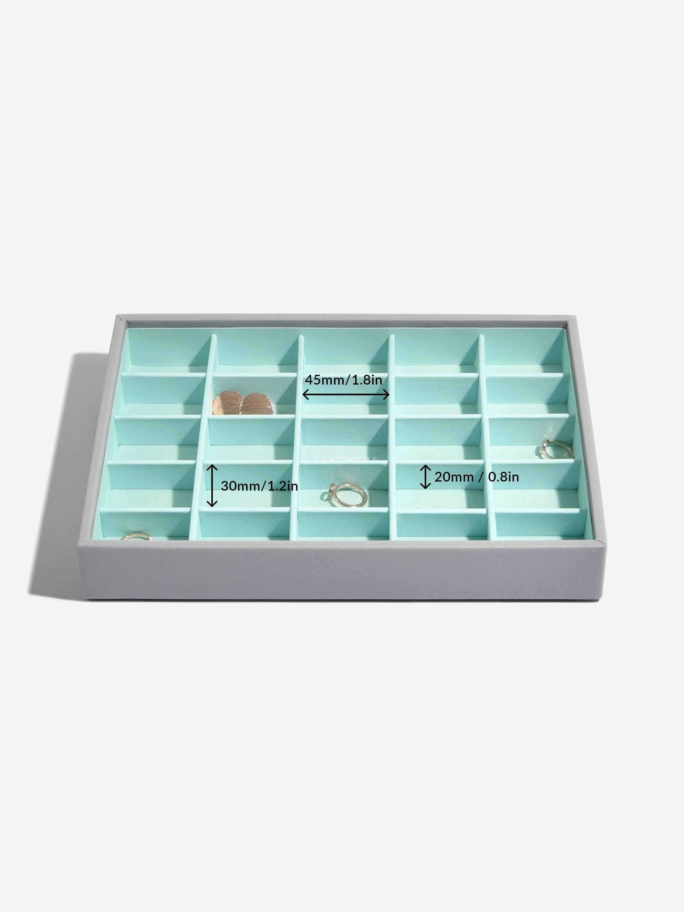 Stackers Klassieke Juwelendoos Set van 3 Grijs & Munt - Mystackers
