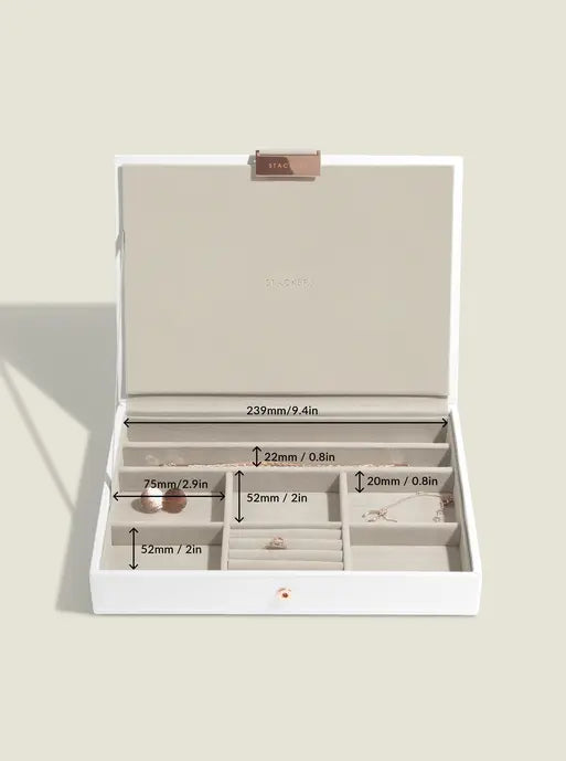 Stackers Klassieke Juwelendoos Set van 3 Wit & Roségoud