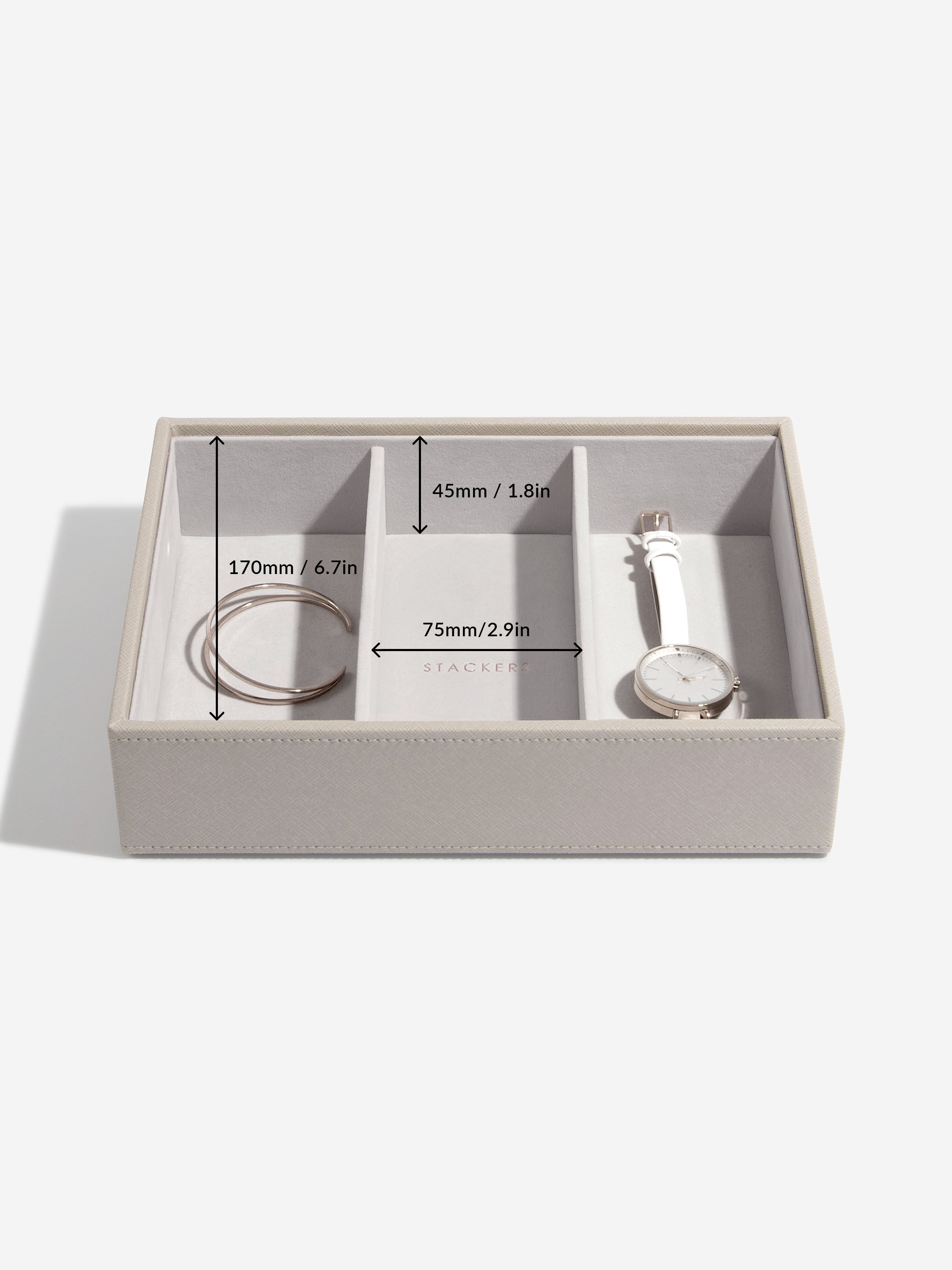 Stackers Compartiment pour montres et accessoires pour boîte à bijoux classique Taupe