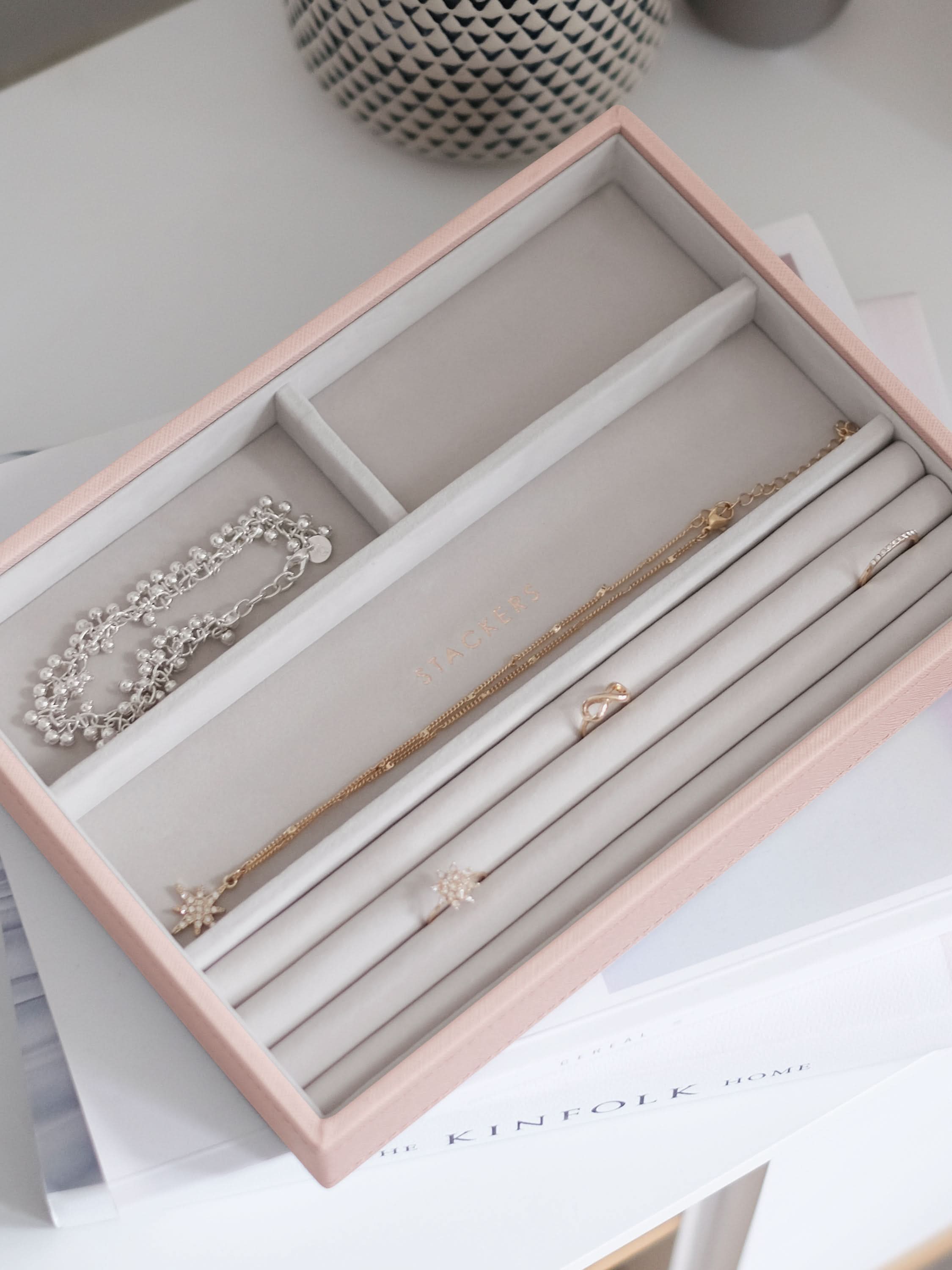 Stackers Ring & Armbandenlaag voor Klassieke Juwelendoos Roze - Mystackers