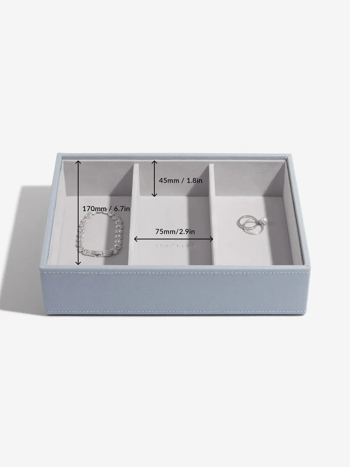 Stackers Klassieke Juwelendoos Set van 3 Blauw