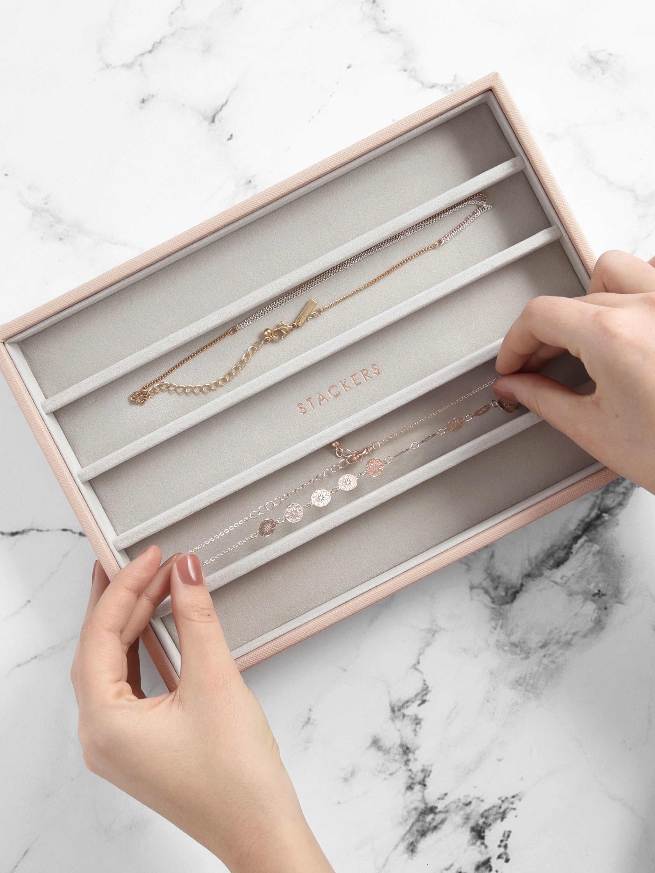 Stackers Compartiment pour Colliers pour Boîte à Bijoux Classique Rose