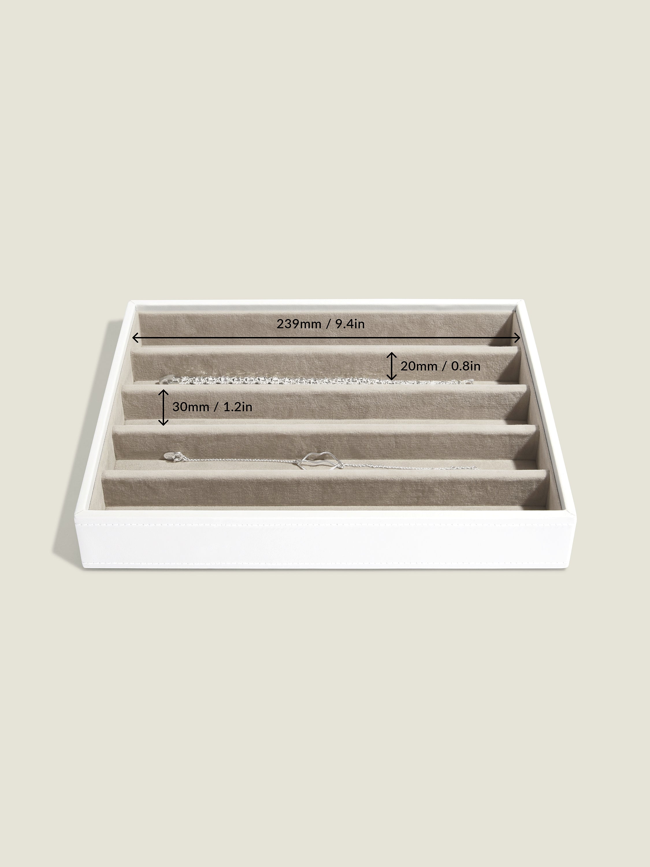 Stackers Compartiment pour Colliers pour Boîte à Bijoux Classique Blanc