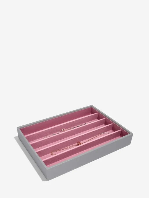 Stackers Halskettingenlaag voor Klassieke Juwelendoos Grijs & Roze
