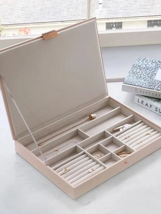 Stackers Deksel voor XL Juwelendoos Roze - Mystackers