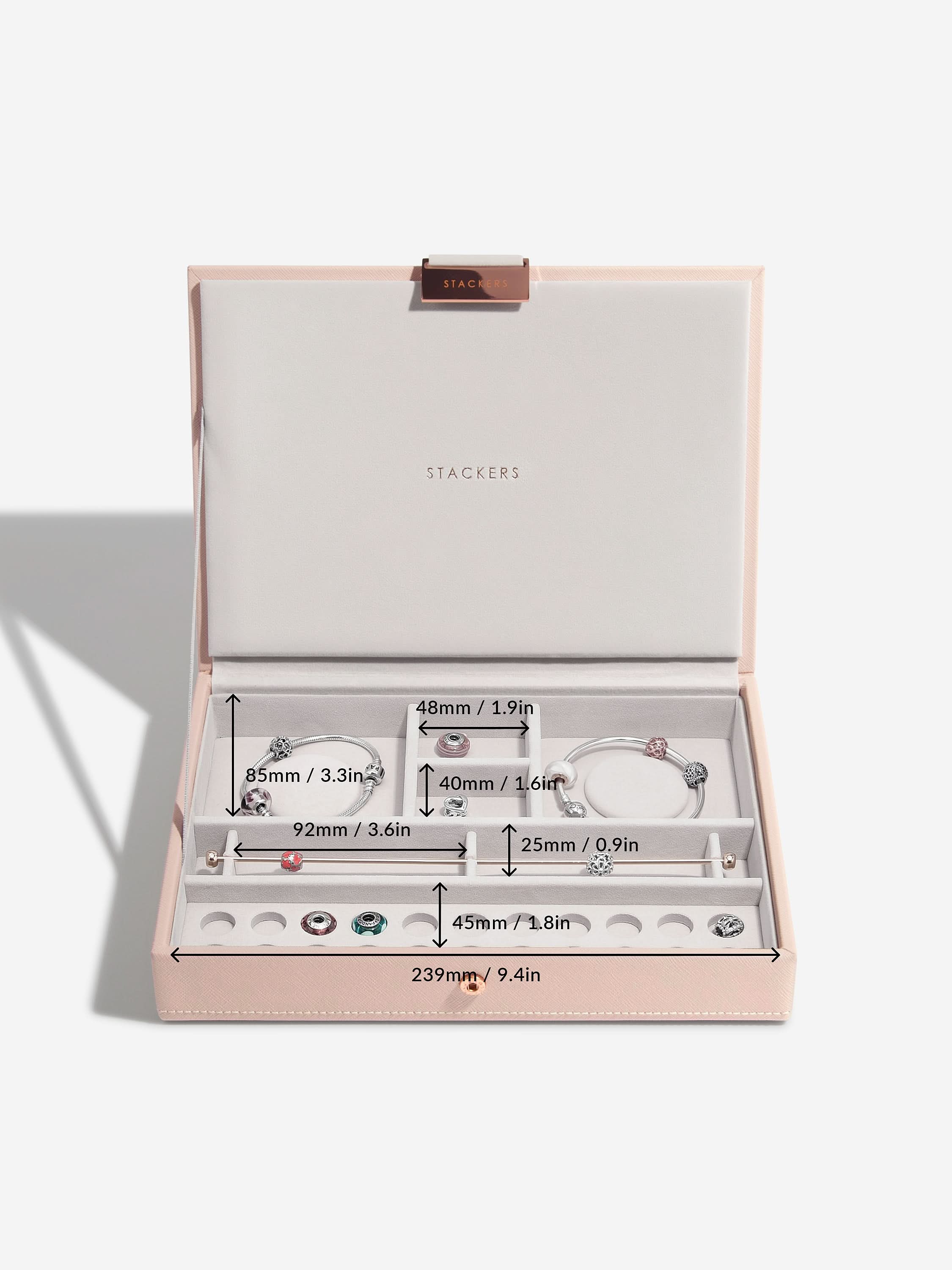 Stackers Charm deksel voor Klassieke Juwelendoos Roze - Mystackers
