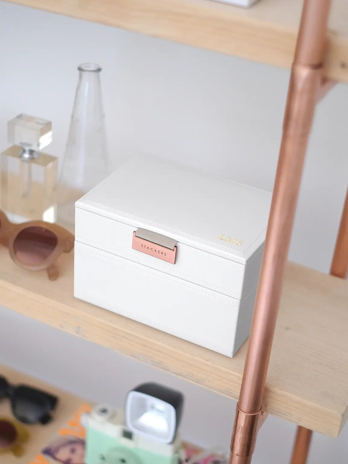 Stackers Mini Jewelry Box Set of 2 White & Pink