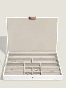 Stackers XL Juwelendoos set van 3 Wit & Roze - Mystackers