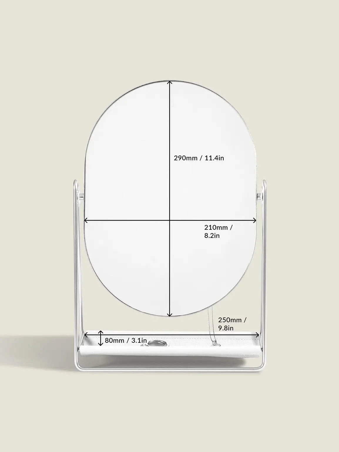 Stackers Spiegel met Sieradenstandaard Wit - Mystackers