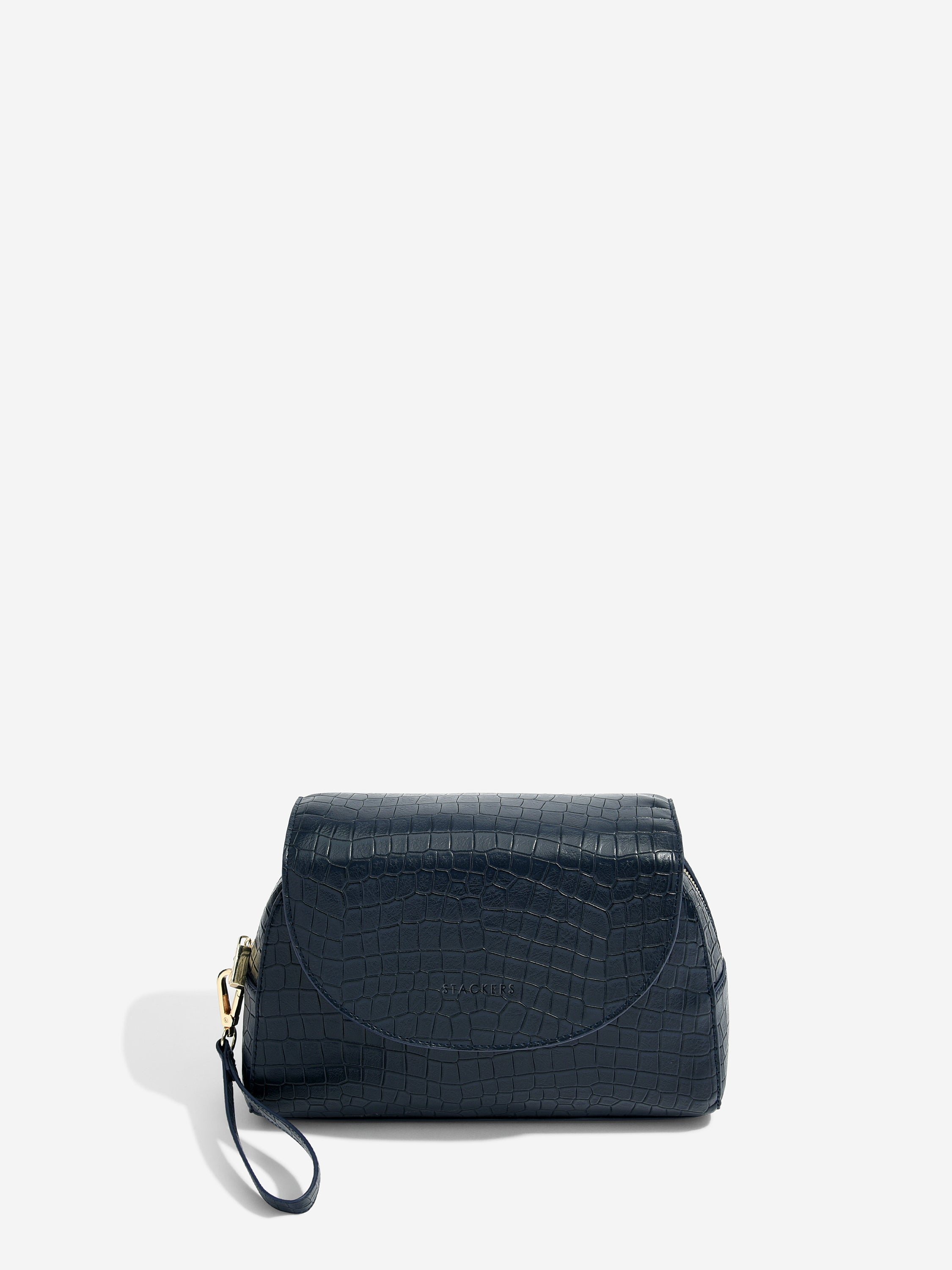 Stackers Make-uptas met krokodillenprint Zwart