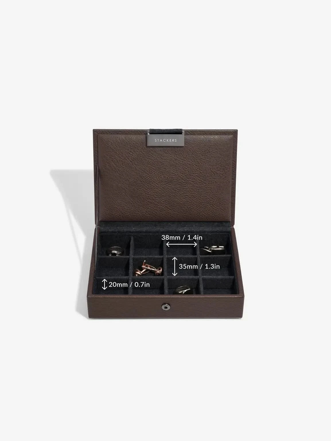 Stackers Mini Set van 2 - Horloge- & Manchetknopendoosje Bruin - Mystackers