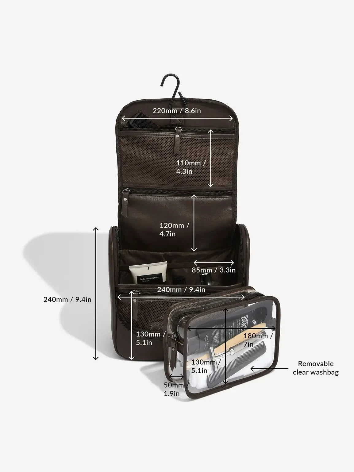 Stackers hangende Toilettas Bruin - Mystackers