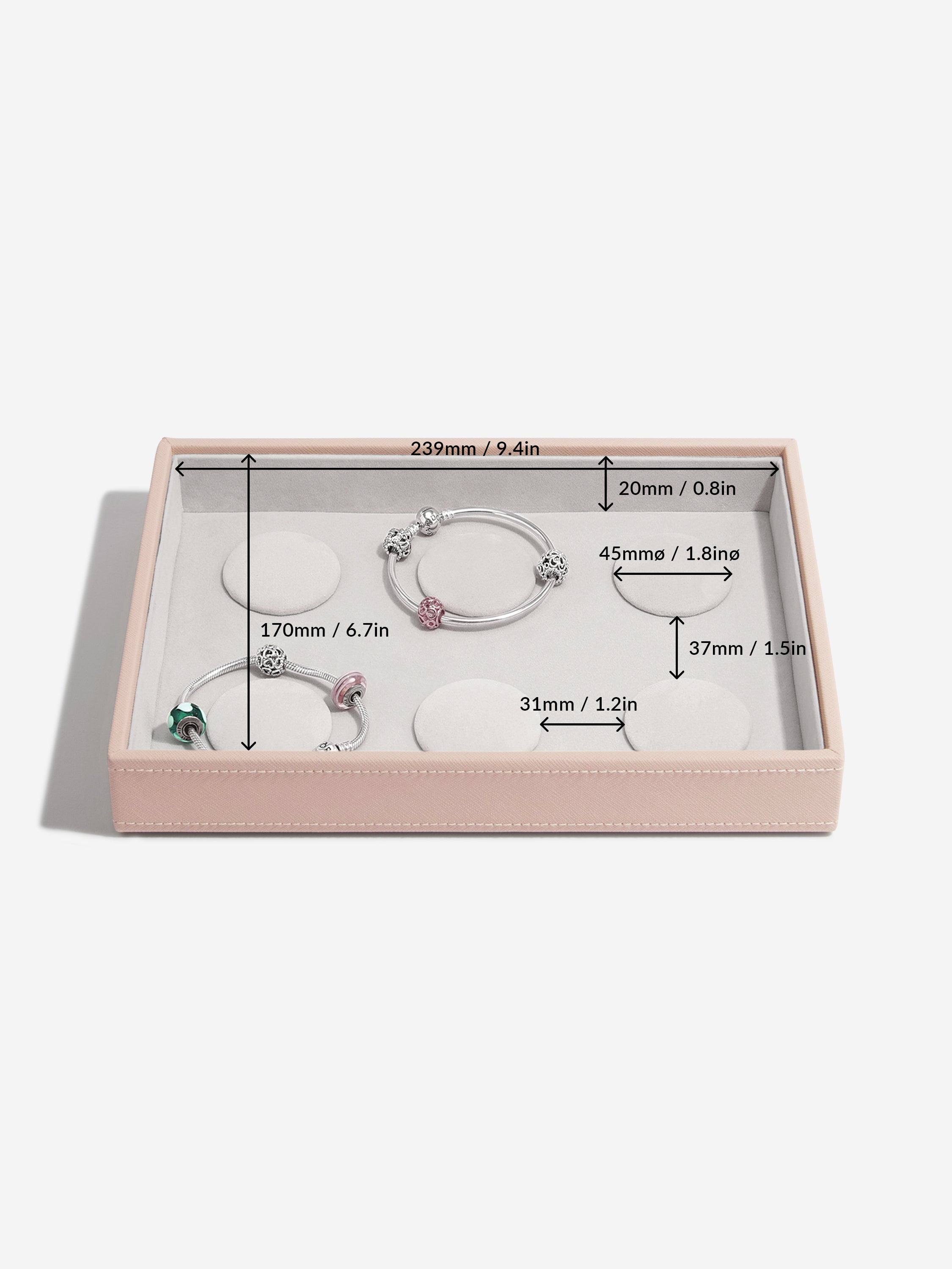 Stackers Compartiment pour bracelet pour boîte à bijoux classique rose