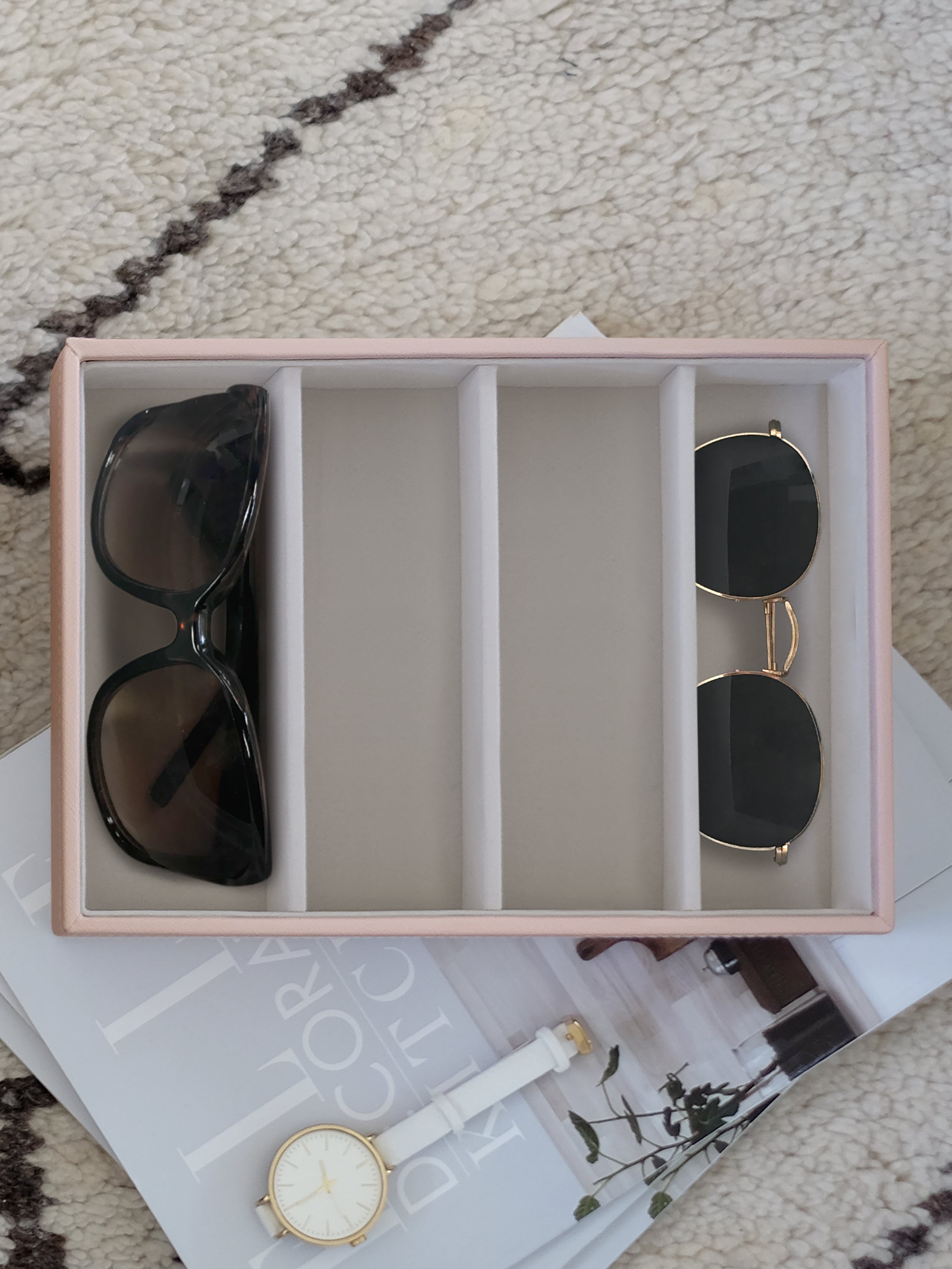Stackers Compartiment Pour Lunettes et accessoires pour Boîte à bijoux classique rose
