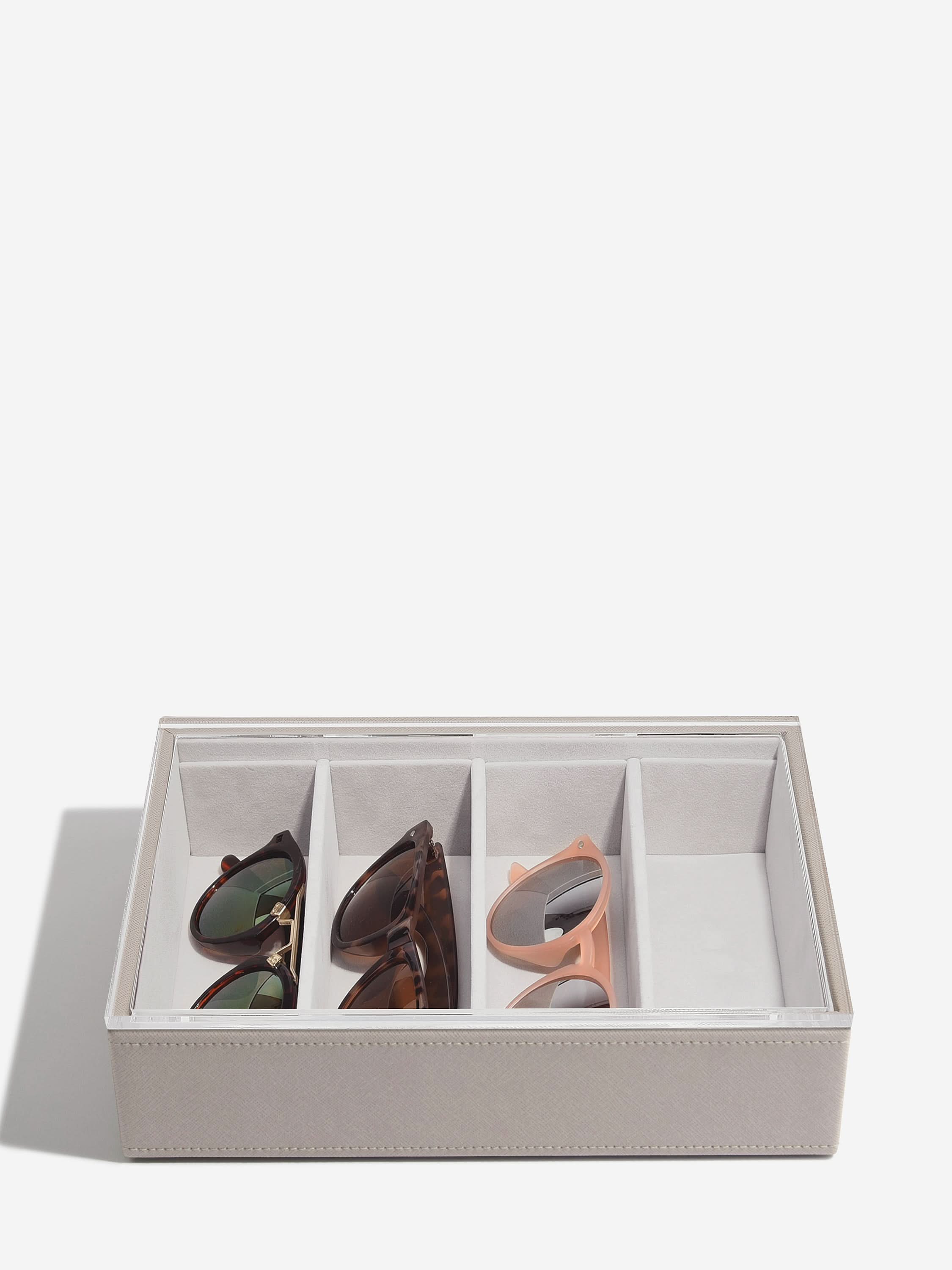 Stackers Bril & Accessoires-laag + doorzichtig deksel Taupe - Mystackers