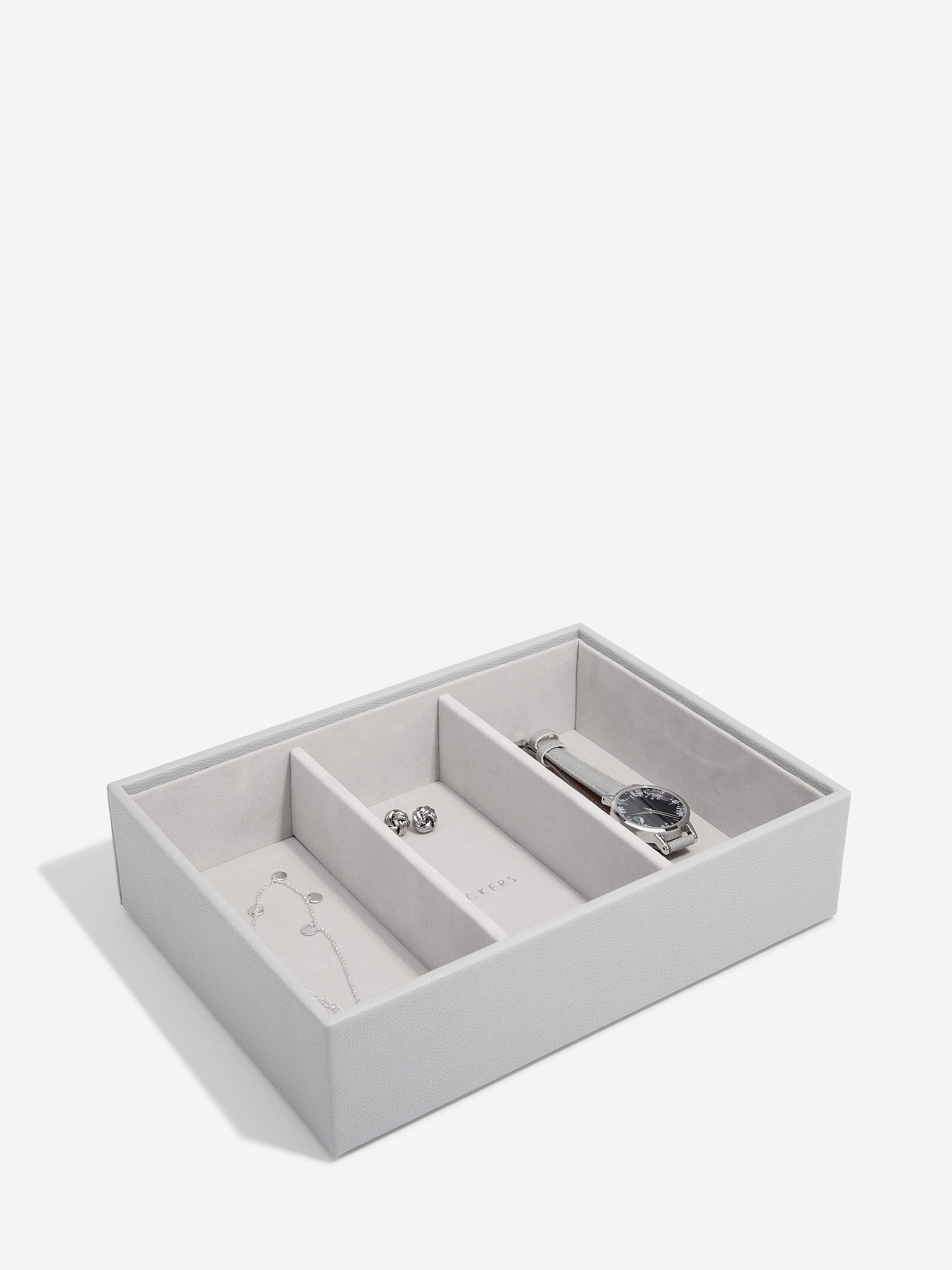 Stackers Compartiment pour montre et accessoires pour boîte à bijoux classique Gris