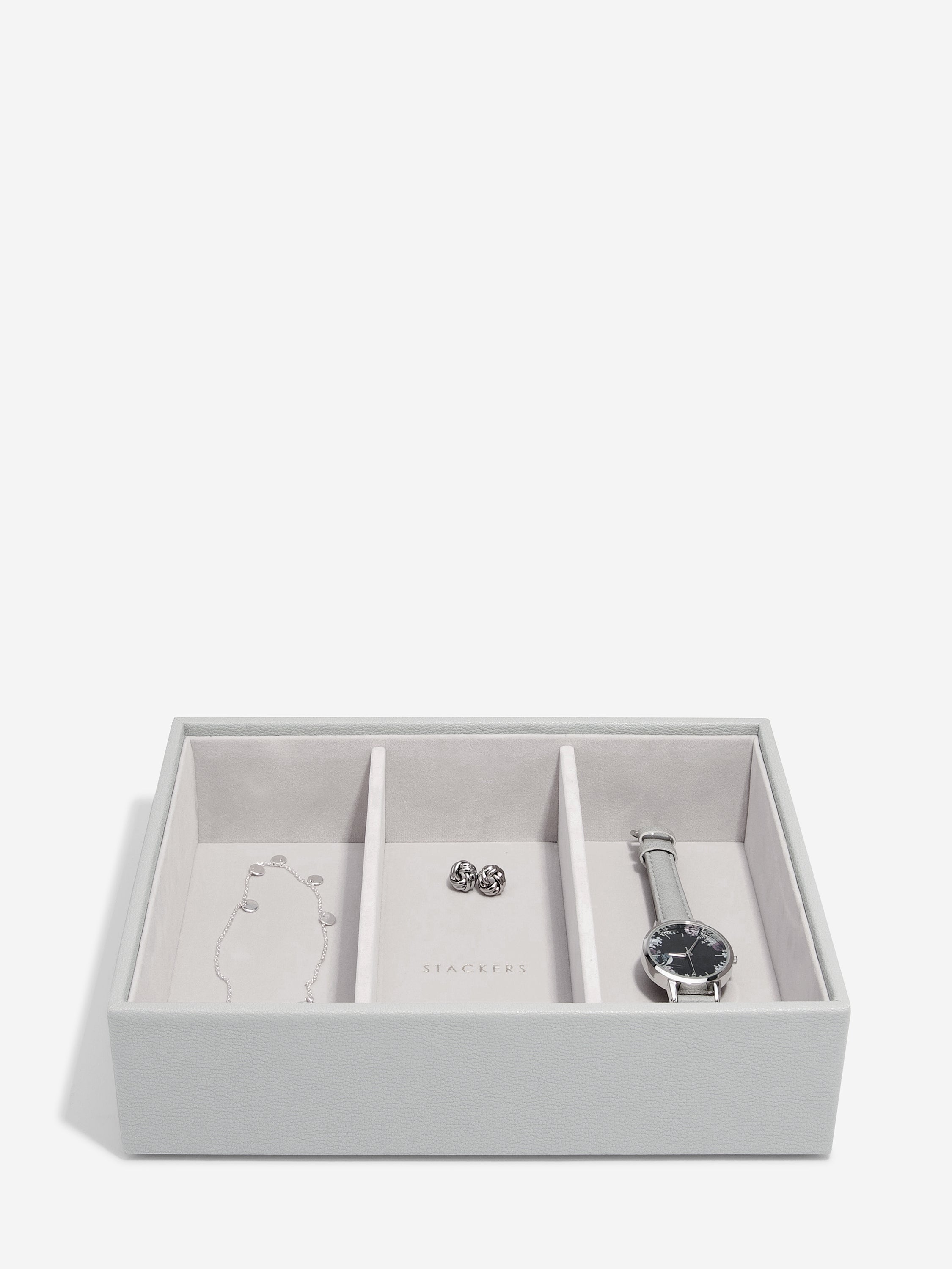 Stackers Compartiment pour montre et accessoires pour boîte à bijoux classique Gris