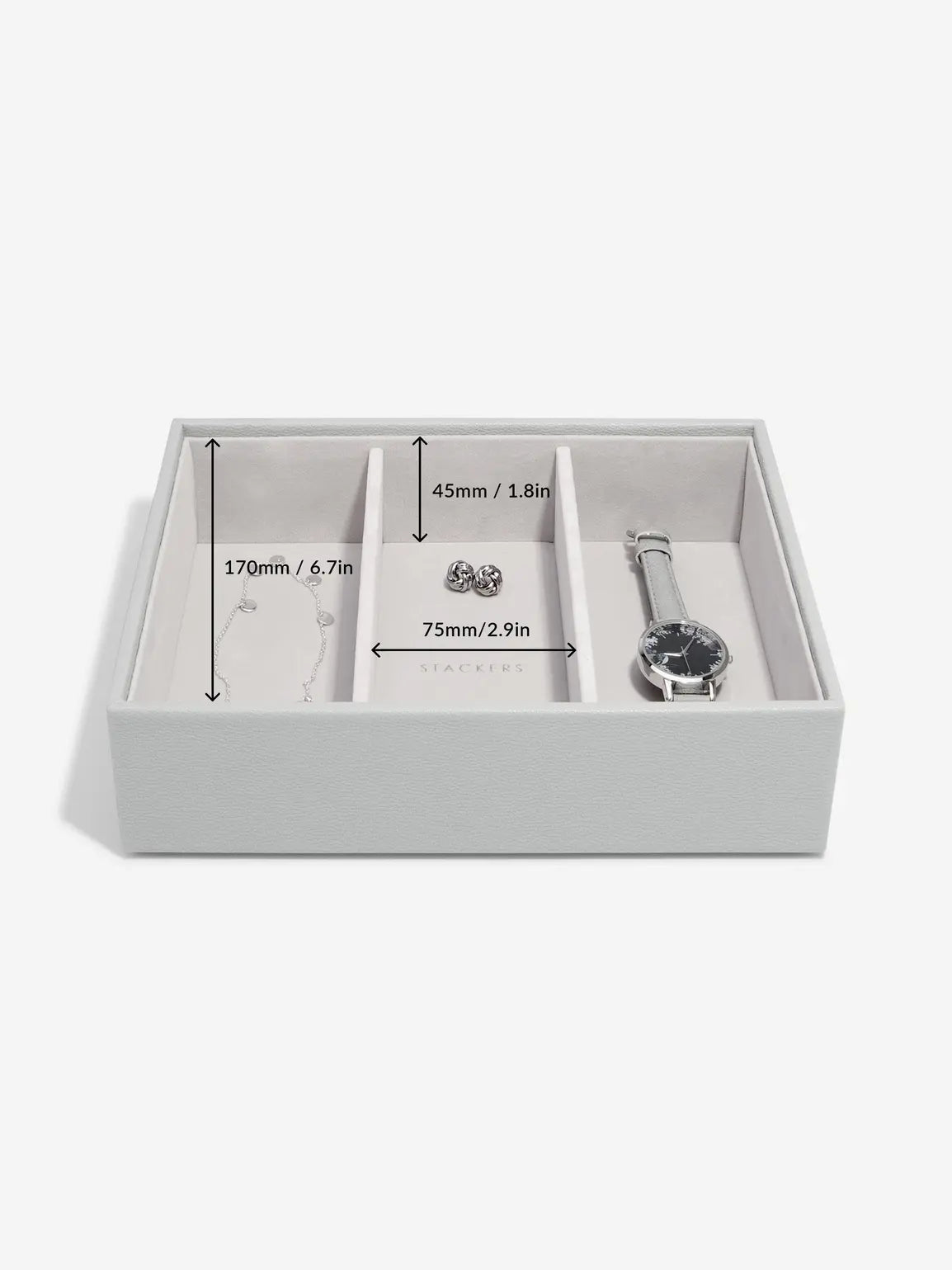 Stackers Horloge & Accessoirelaag voor Klassieke Juwelendoos Grijs
