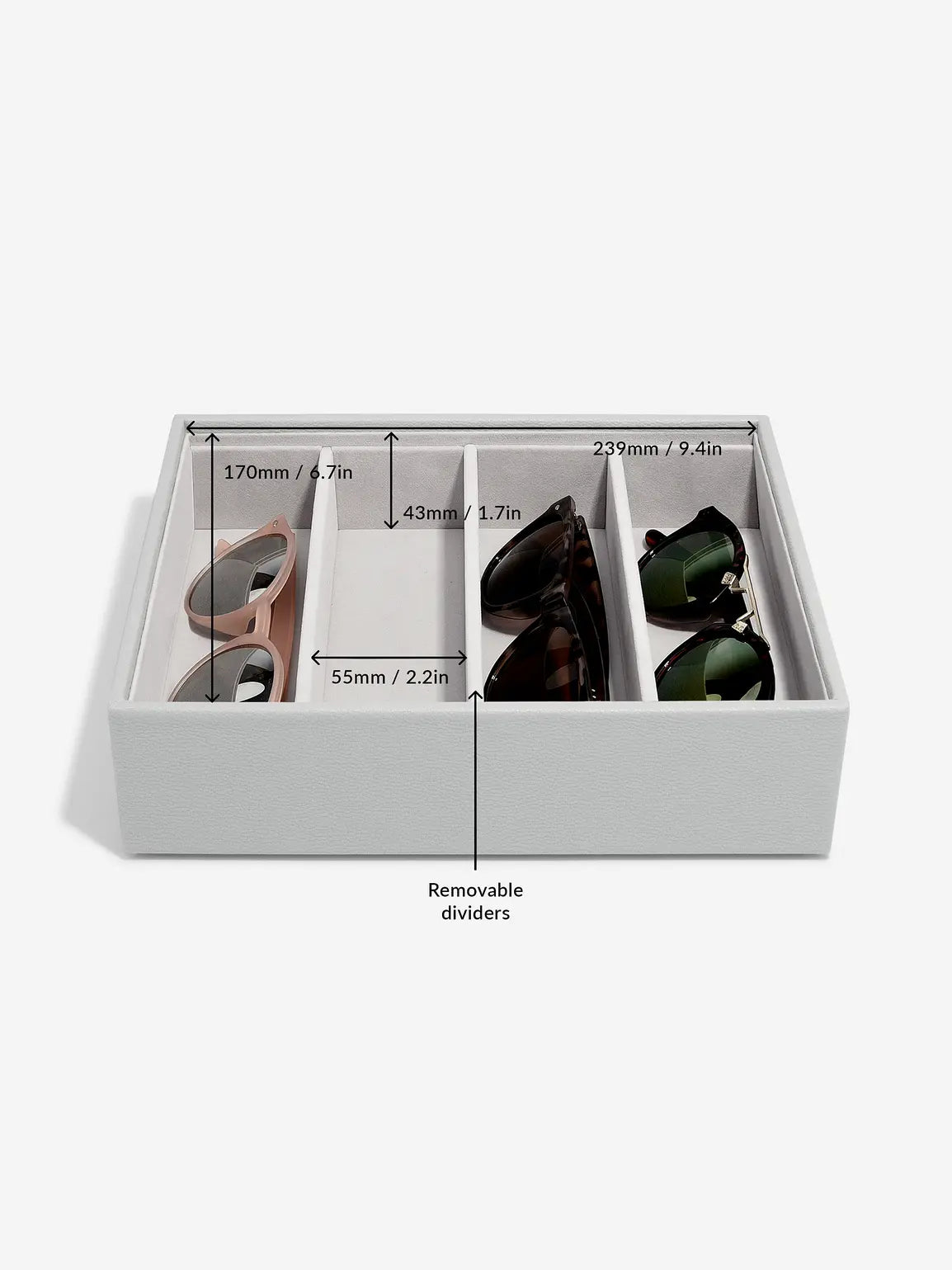 Stackers Bril & Accessoires-laag voor Klassieke Juwelendoos Grijs
