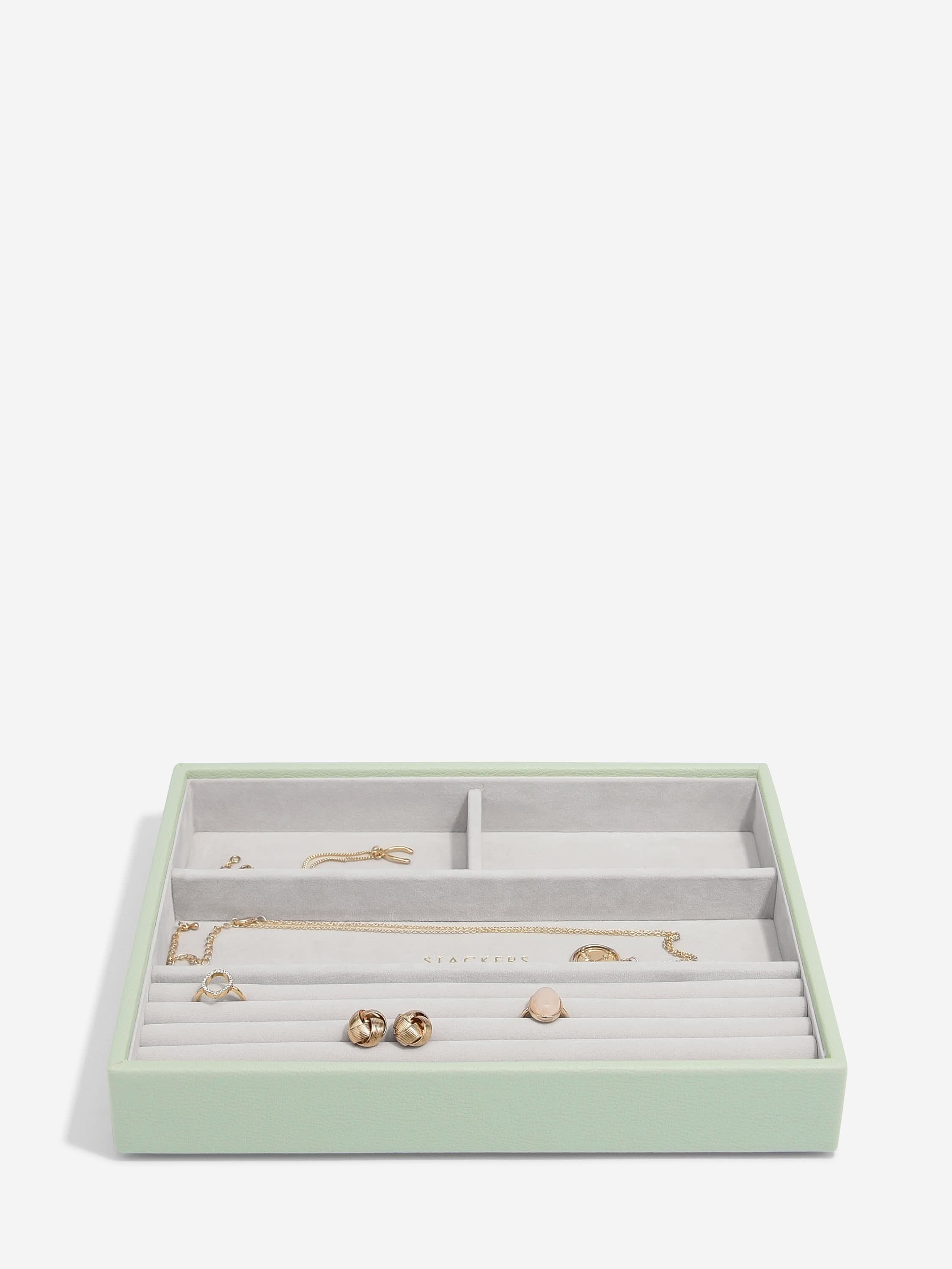 Stackers Ring & Armbandenlaag voor Klassieke Juwelendoos Saliegroen - Mystackers