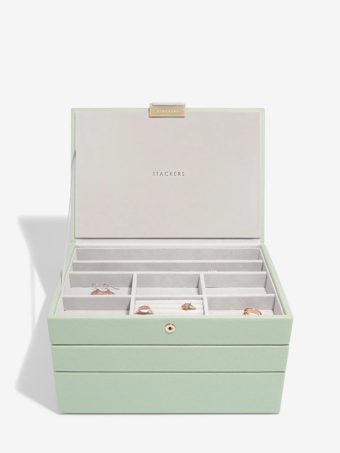 Stackers Classic Jewellery Box Set of 3 Sage Green