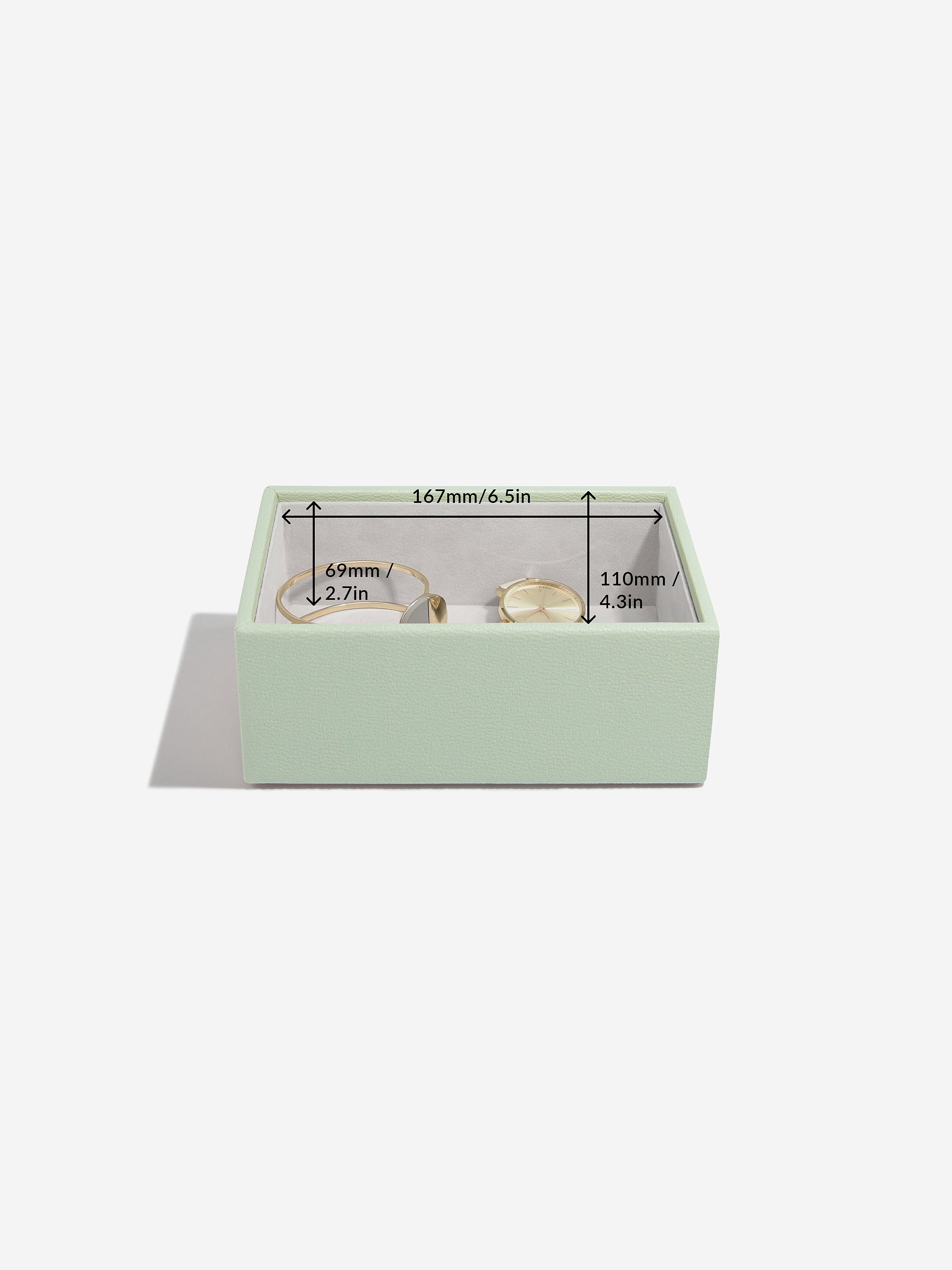 Stackers Mini Horloge & Accessoirelaag Saliegroen
