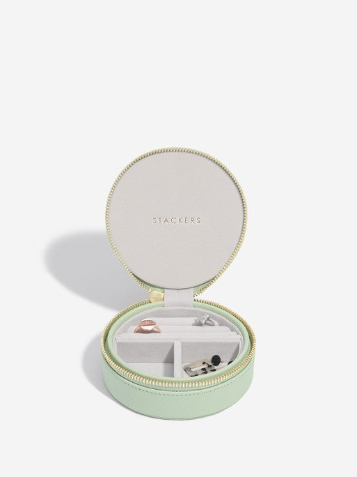 Stackers Ronde Travel Jewellery Box Saliegroen