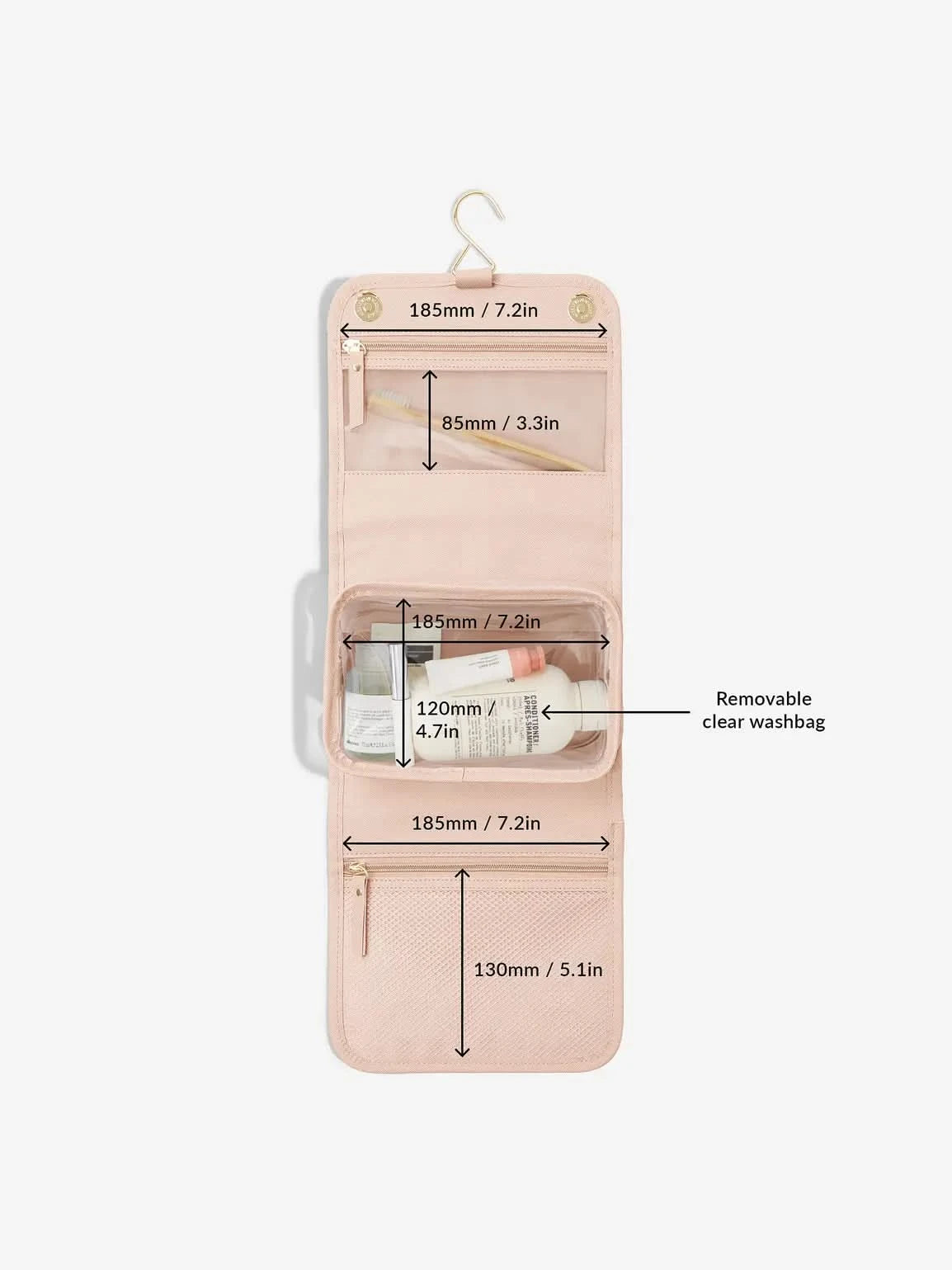 Stackers kleine hangende Toilettas Roze - Mystackers