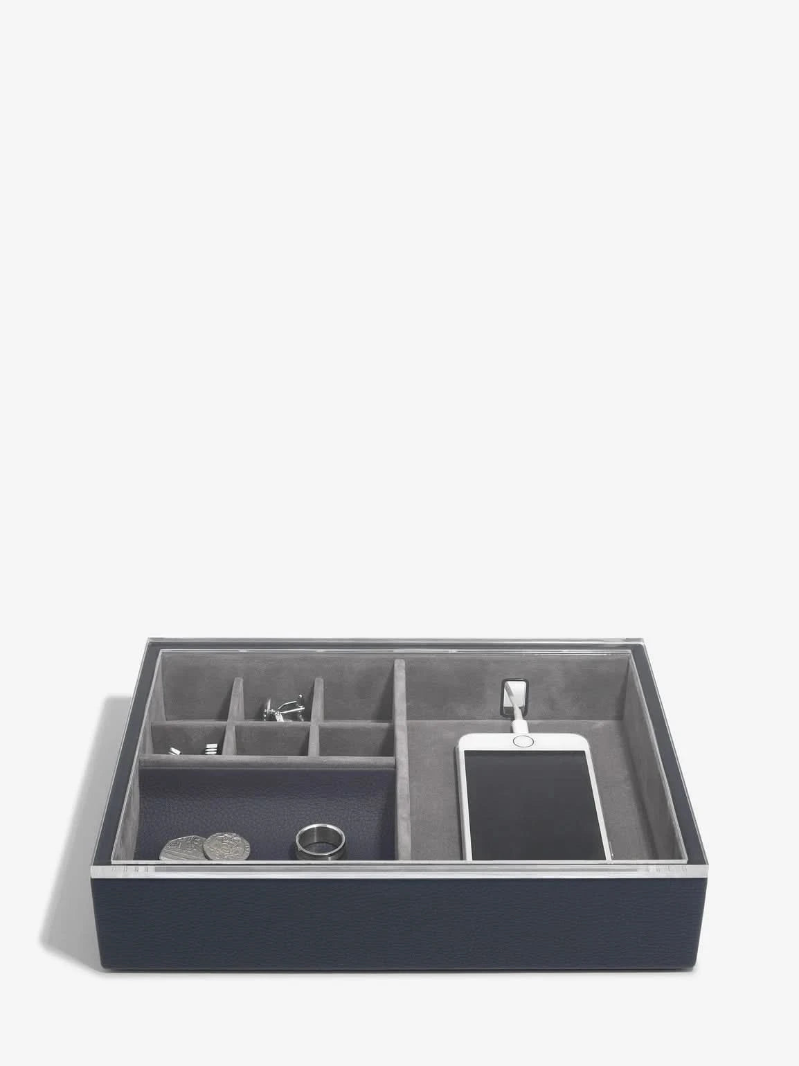 Stackers Organizer met doorzichtig deksel Marineblauw - Mystackers